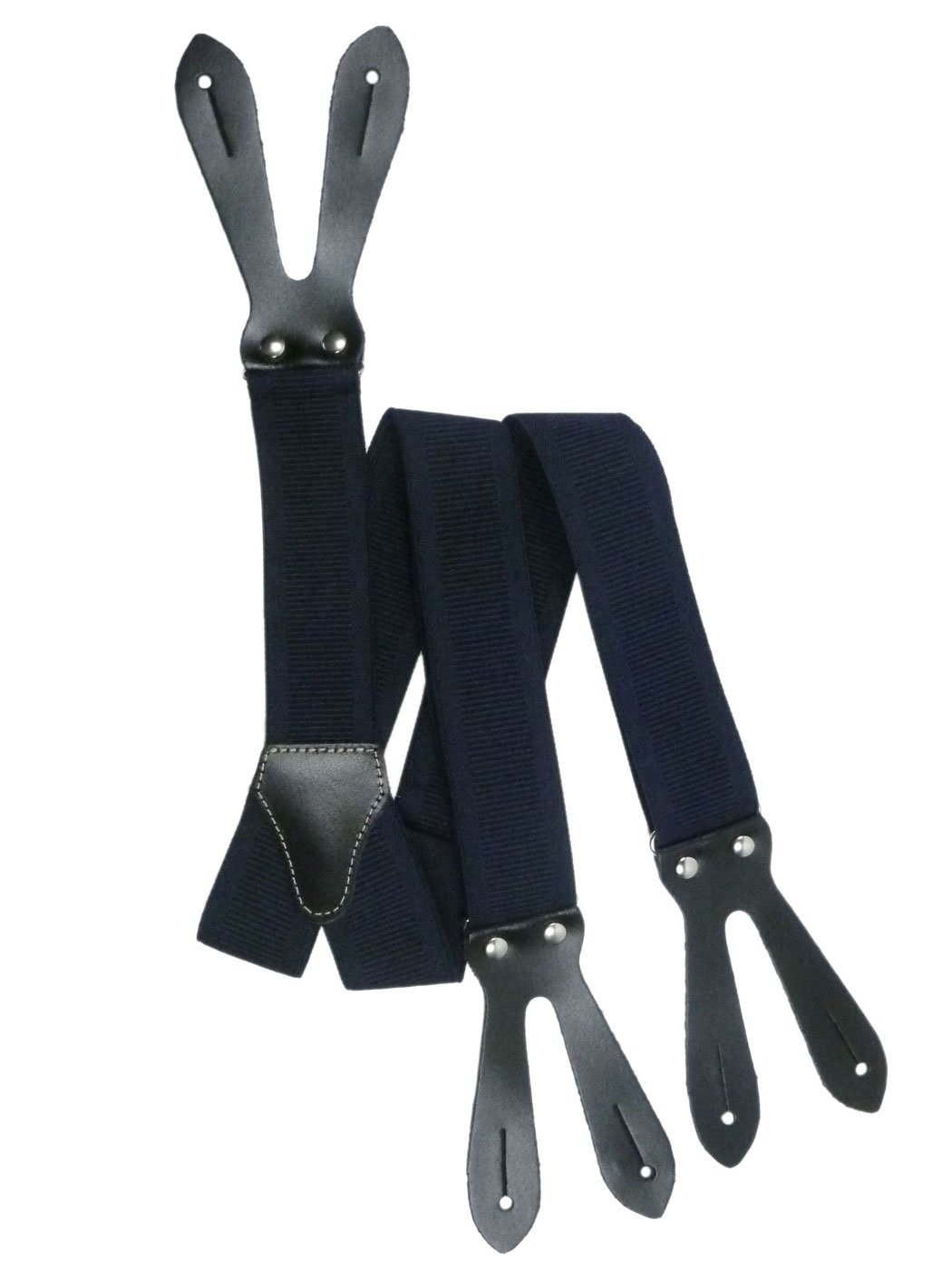Olata Button-Down Formal Y-Shape Unisex Braces/Suspenders - 3.5cm. Navy Blue