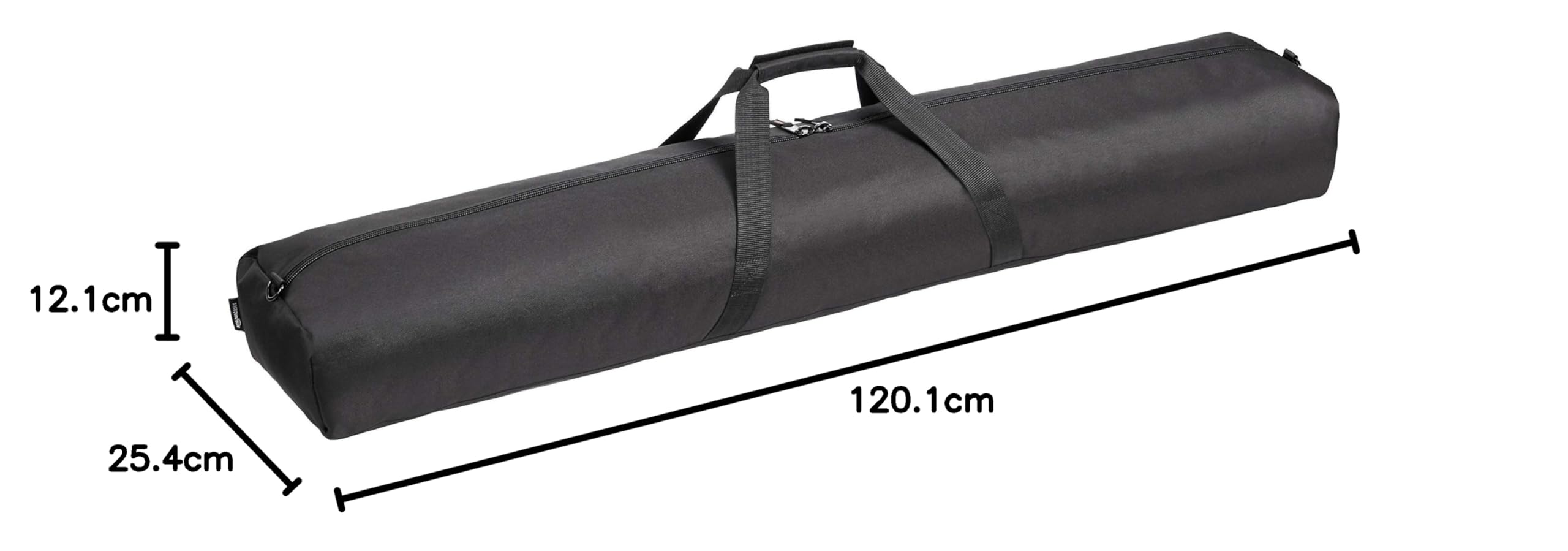 Amazon Basics - Bolso para transportar soportes de altavoz, micrófono e iluminación, resistente al agua y al desgaste, 127 cm, 45,7 x 7,6 x 5 cm, Negro, Sólido