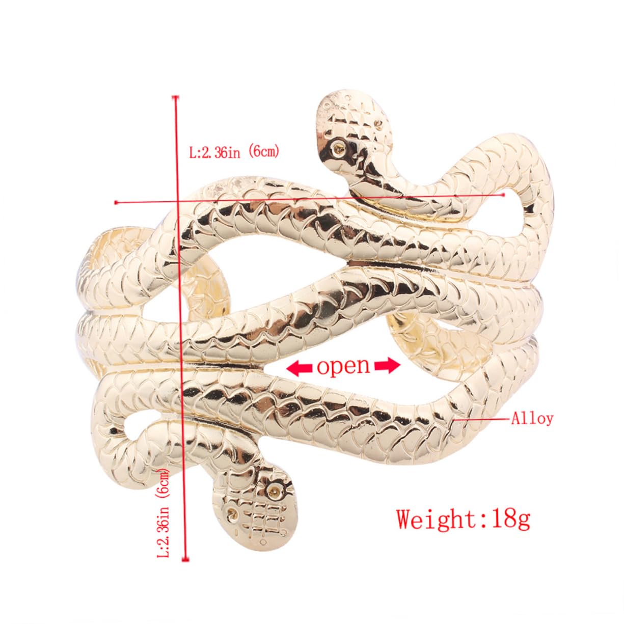 Girls Accessories 6 Stück Schlangen-Wickelarmband, Manschettenarmband für Damen, Schlangen-Armreif, Damen-Armbänder, golden Birthday Gift