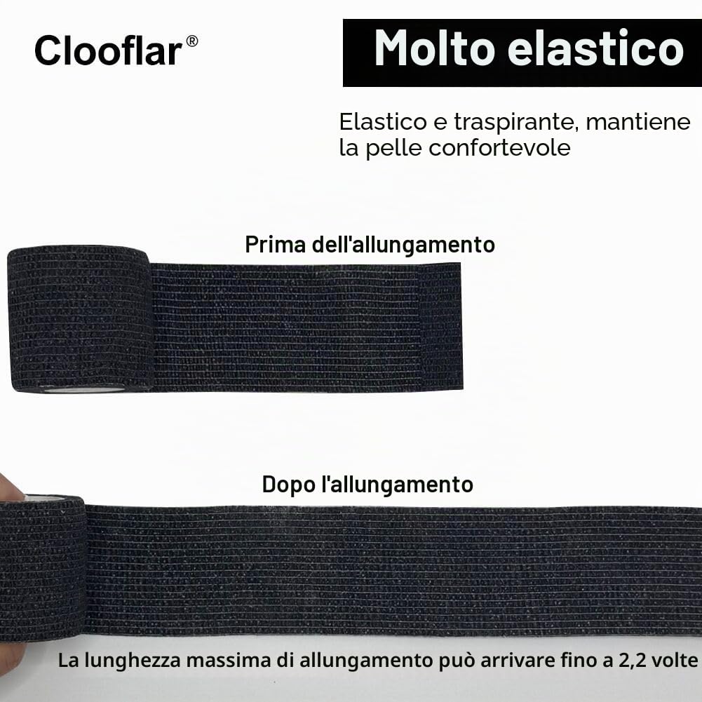 16 Rotoli Benda Elastica Autoadesiva Coesiva 5cm x4.5m Garza Autoadesiva Bende Elastiche Per Bendaggi Nero