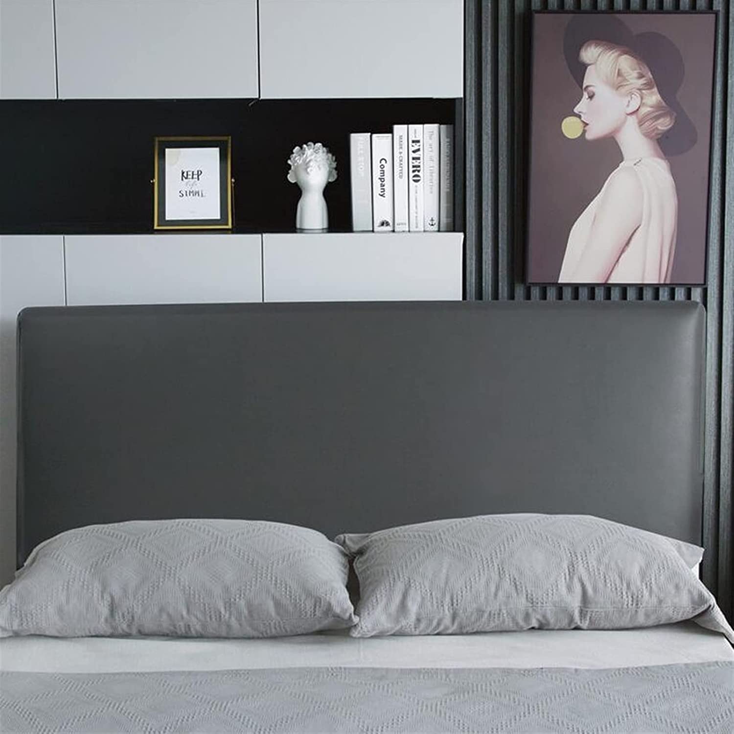 Waterdicht Hoofdeinde Hoes Voor Bed - Leer, Achterbed Hoofdbedekking, Dubbele/Enkele Stofhoes, Effen Kleur, Rugbeschermer All-Inclusive, Queen Maat, Grijs Waterdicht Hoofdeinde Hoes Voor Bed - Leer, Achterbed Hoofdbedekking, Dubbele/Enkele Stofhoes, Effen Kleur, Rugbeschermer All-Inclusive, Queen Maat, Grijs