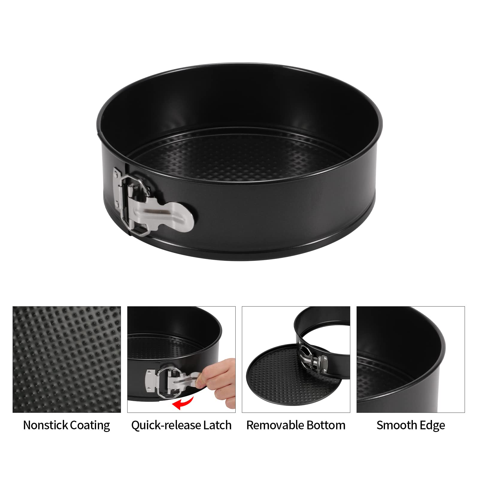 Ensemble de 4 moules à charnière antiadhésifs, 4", 7", 9", 10", moules à gâteau au fromage, ensemble de fond amovible, ensembles de moules à gâteau ronds for la cuisson, moule à gâteau étanche for les