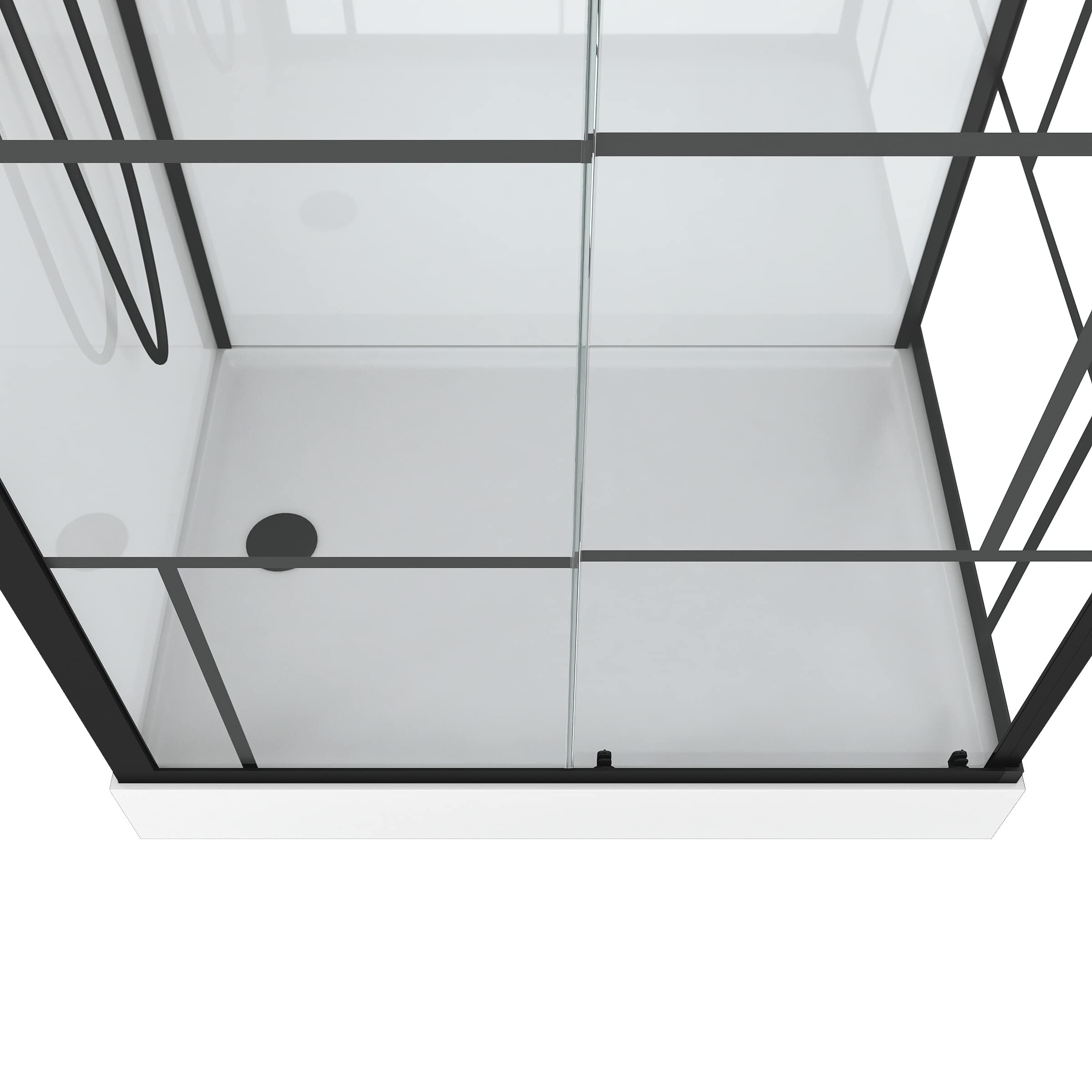 Marwell Ducha completa de diseño de ladrillos de 110 x 80 x 225 cm Ducha de esquina con entrada frontal Cabina de ducha con perfiles de aluminio de alta calidad en negro mate Altura de entrada 13 cm
