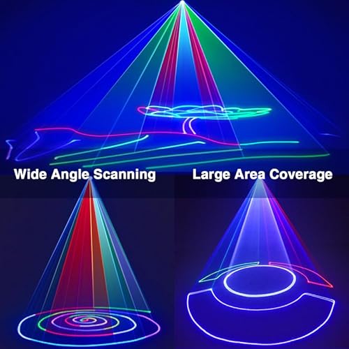 Ehaho L2600 Dj Laser Party Lights, 3D Animation Rgb Laser Stage Lighting, Dmx512 Music Sound Activated Disco Projector Lights thumb #2