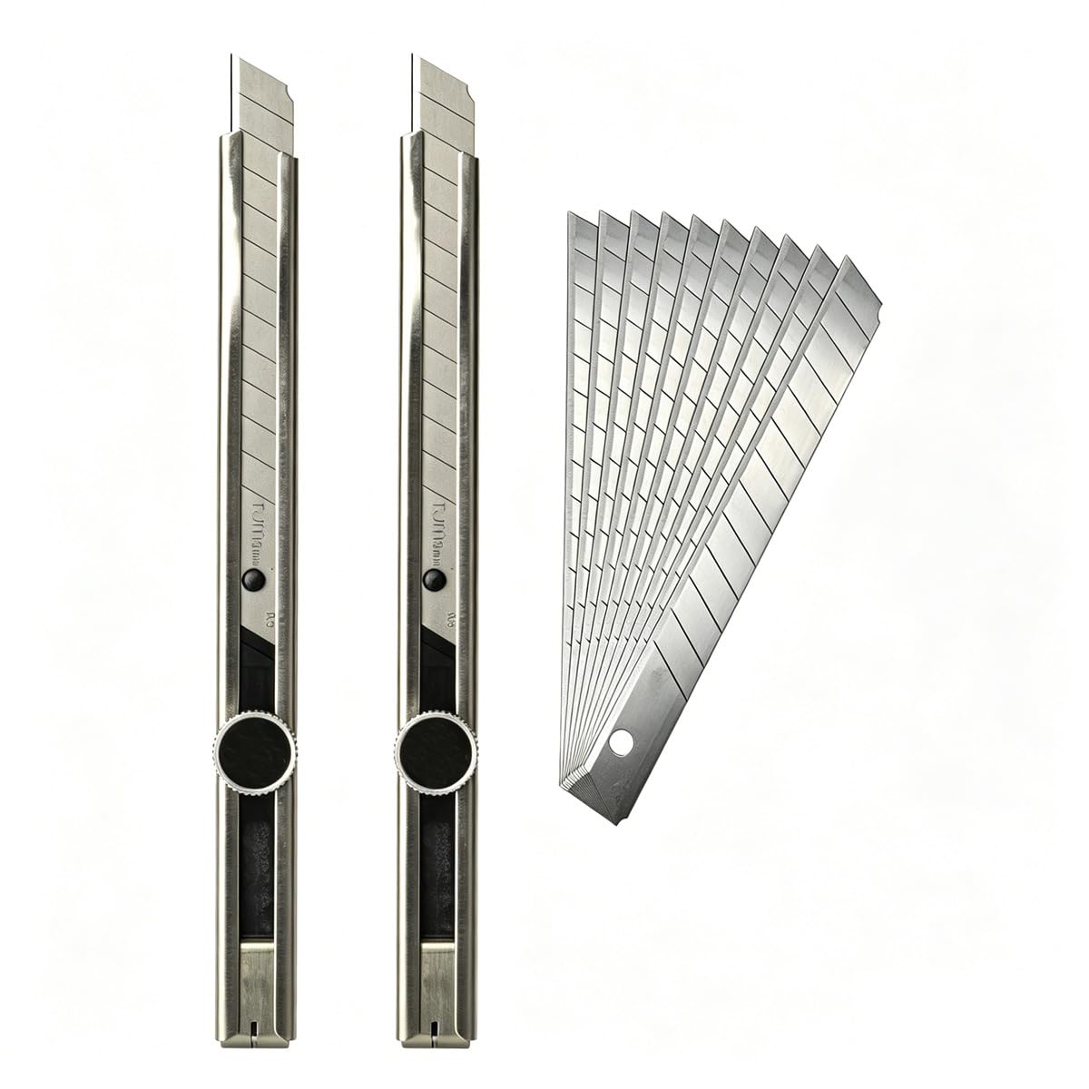 Gebildet 2 cúteres LC-302 con cerradura con cuchillas de 10 x 9 mm, 60 °, cortador de gráficos, cuchillo de papel de aluminio, cuchillo para envolver coches, cortador de 60 grados