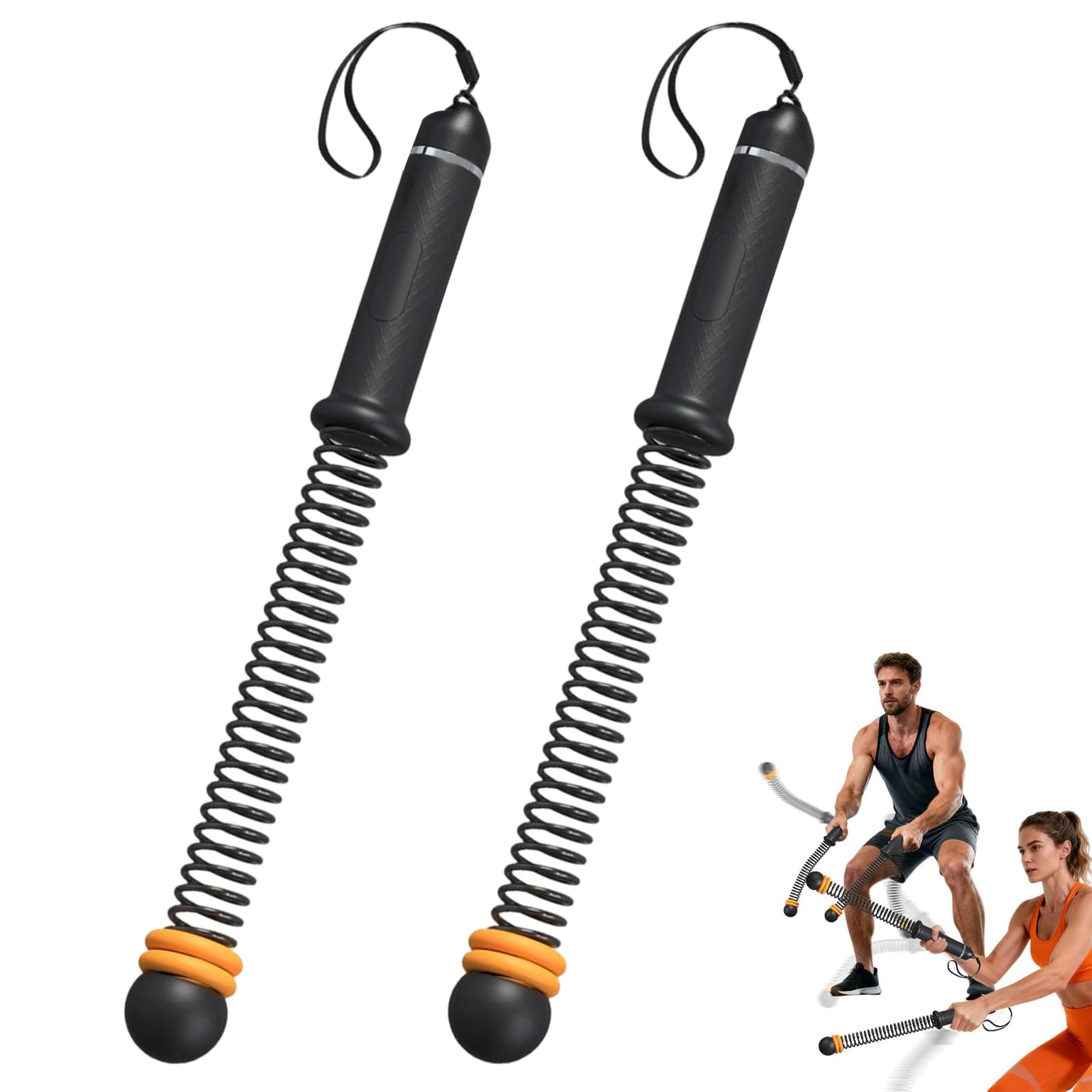 2 Pezzi Battle Rope, Corde da Allenamento, Corde Fitness, Resistenza Regolabile Attrezzo Palestra, Allenamento a Casa, per Home Gym, Cardio, HIIT, Forza e Muscolazione