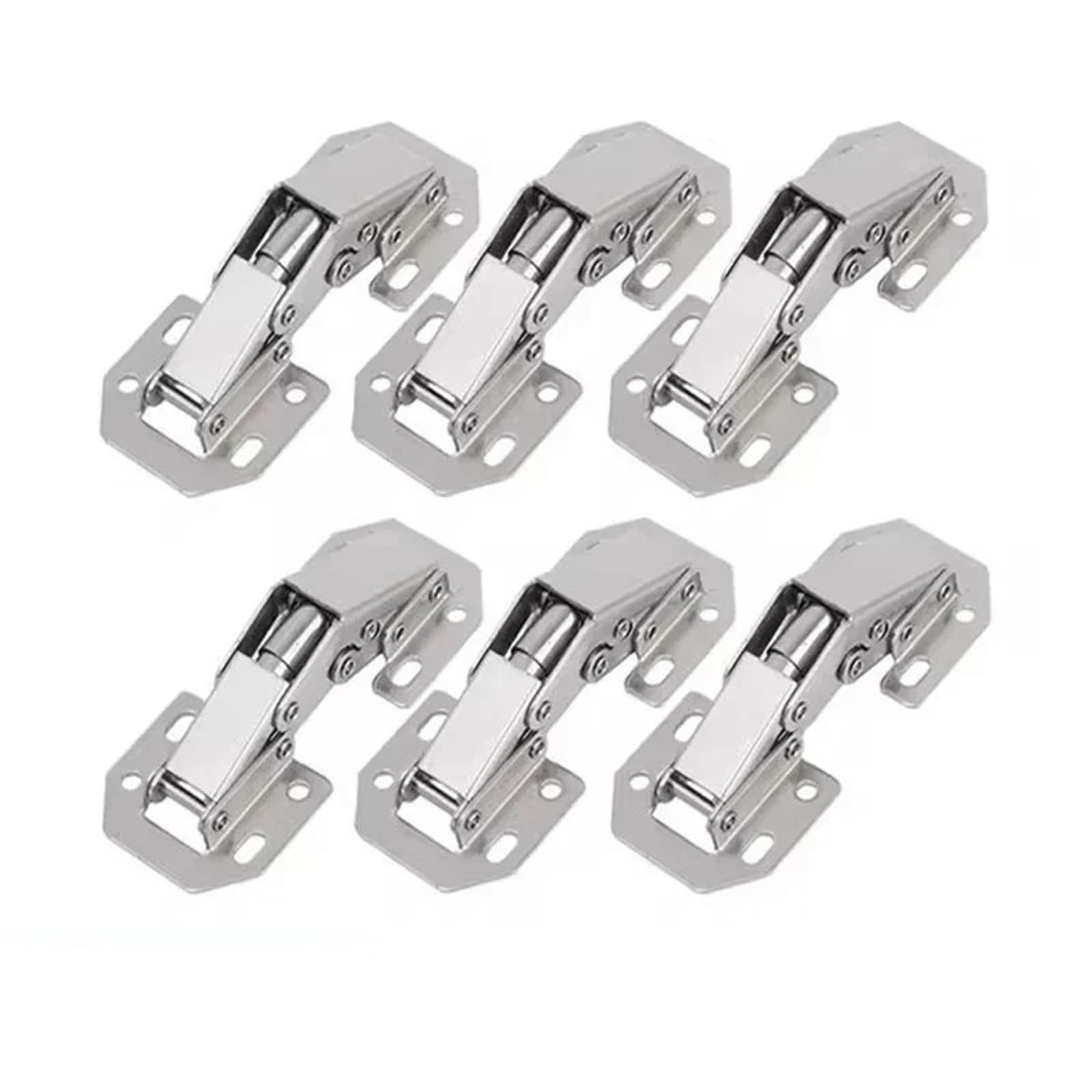 Kdhcvkz 6Pcs 2/4/6/10Pcs 90 Degree Stainless Steel Hinge No-Drilling Hole(6Pcs)