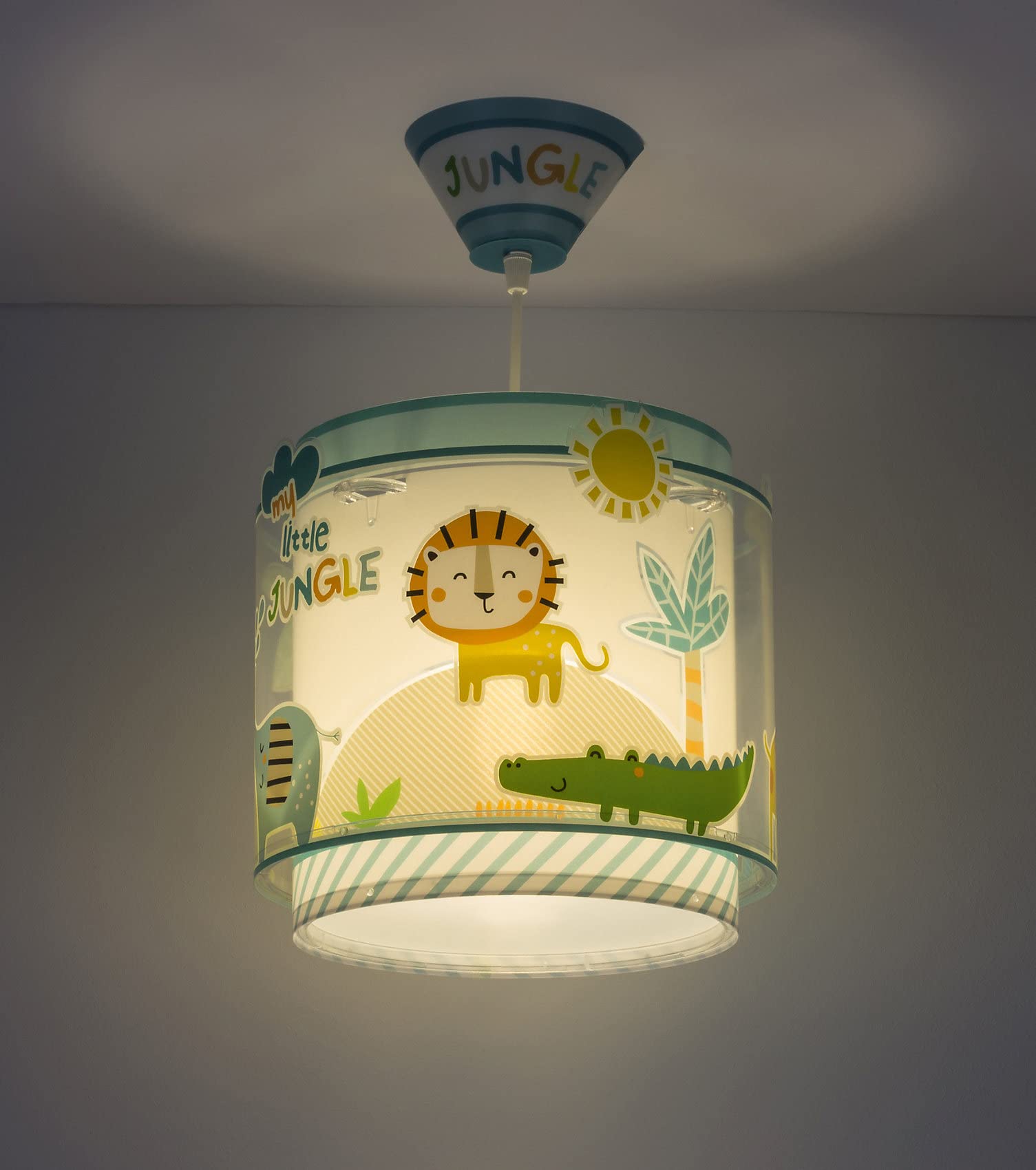 Dalber - Lampada da soffitto E-27, Giungla, Multicolore, 26 x 26 x 25