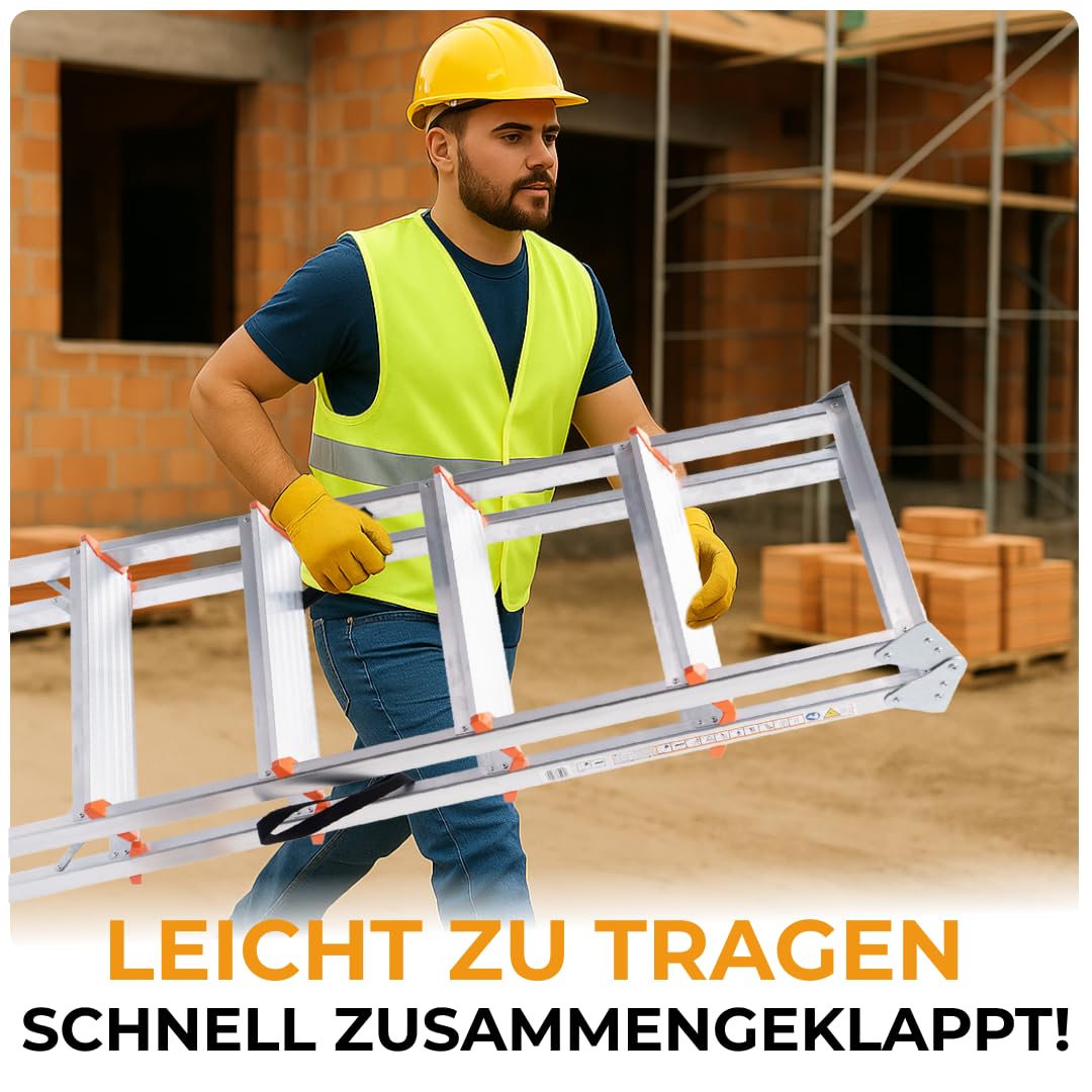 Fortena Haushaltsleiter Doppelleiter 2x6 Stufen Aluminium 120 kg Belastung
