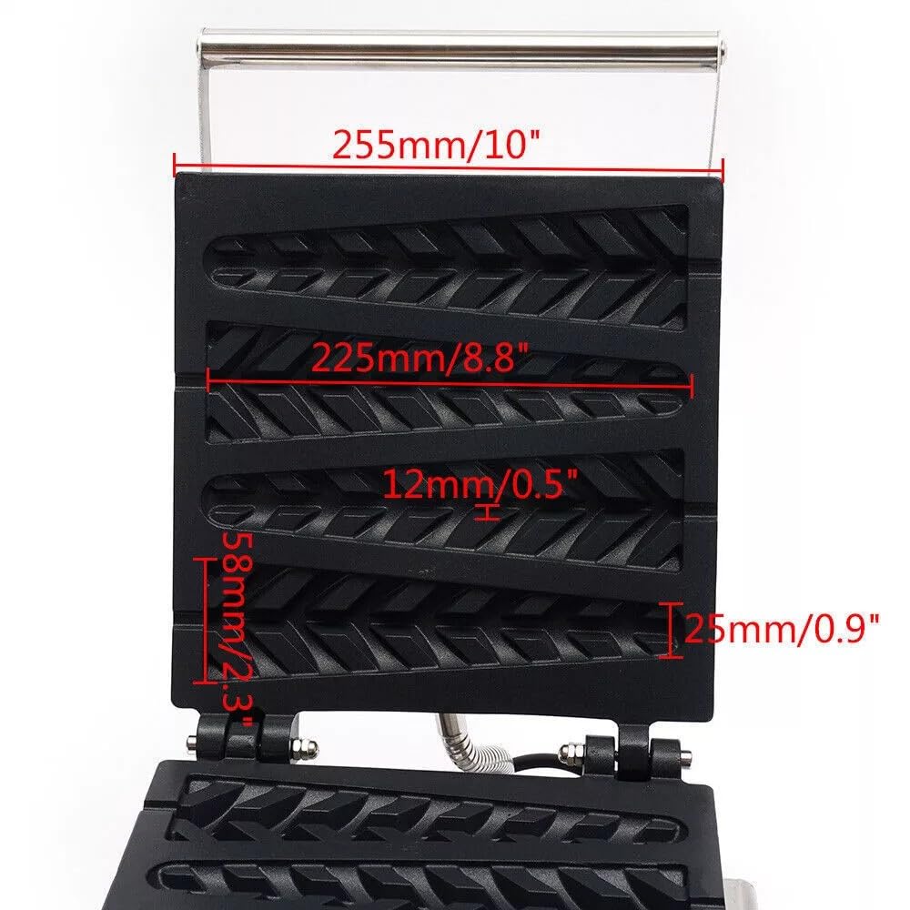 WOHAIPA Commercial Electric Non Stick Waffle Maker, Double-Sided Efficient Baking, 122-572 ° F Temperature Adjustment & 0-5 Minute Time Setting, Suitable for Dessert Shops, Roadside Stalls