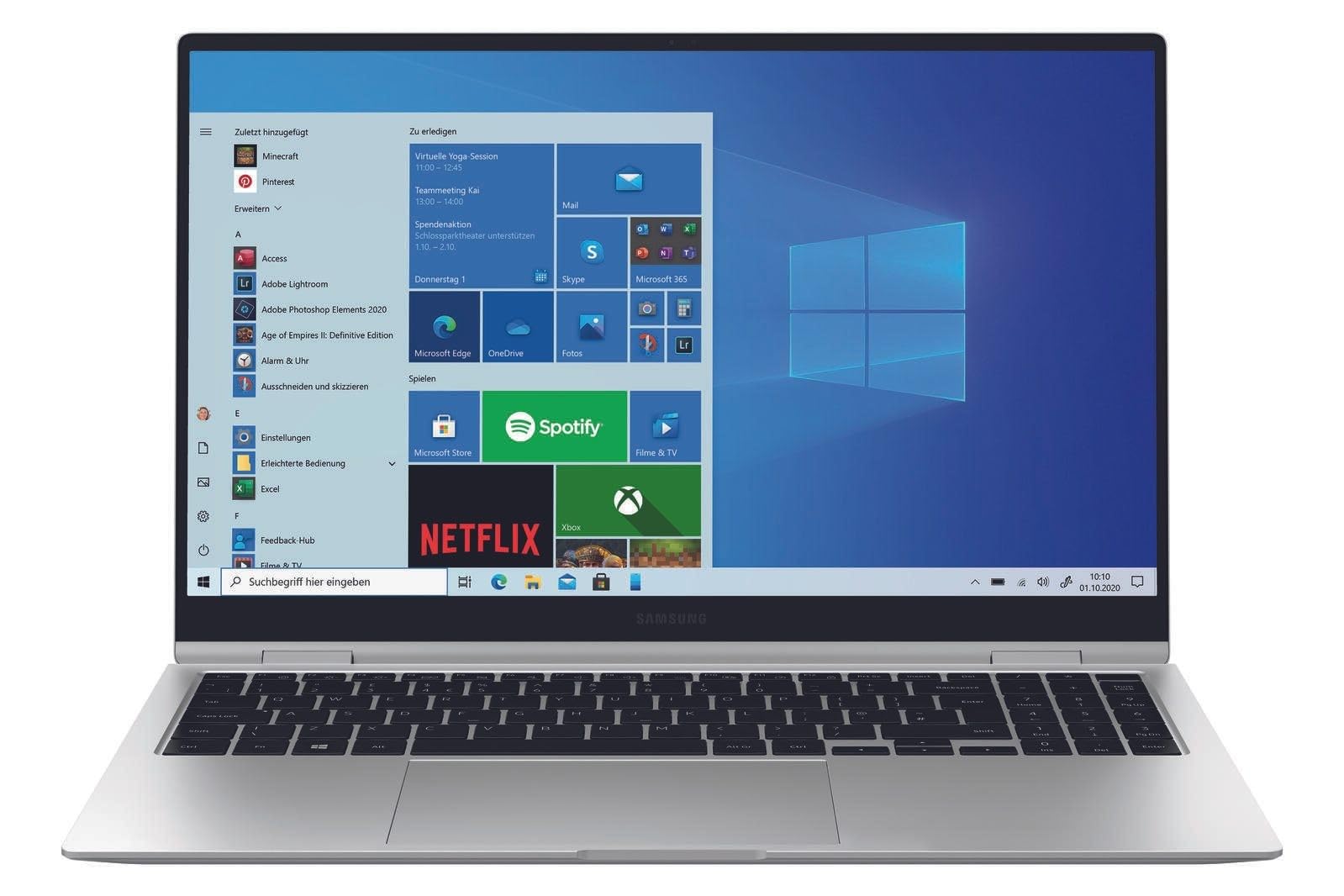 Samsung Galaxy Book Pro 360 39,62 cm (15,6 Zoll) Notebook (Intel Core Prozessor i5, 8 GB RAM, 256 GB SSD, Windows 10 Home, Kostenloses Upgrade auf Windows 11) Mystic Silver