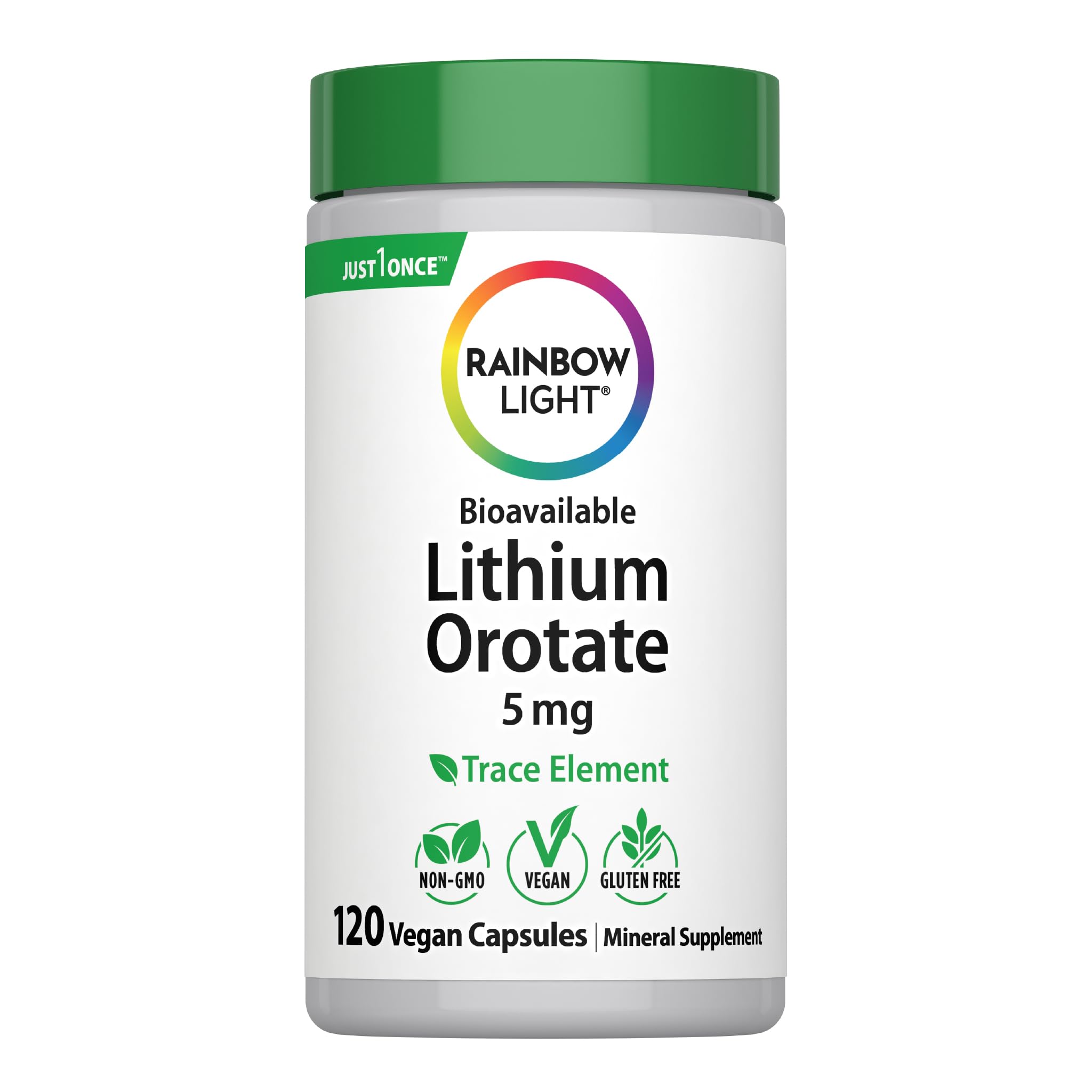 Rainbow Light Lithium Orotate 5 mg Supplement | 120 Vegan Capsules