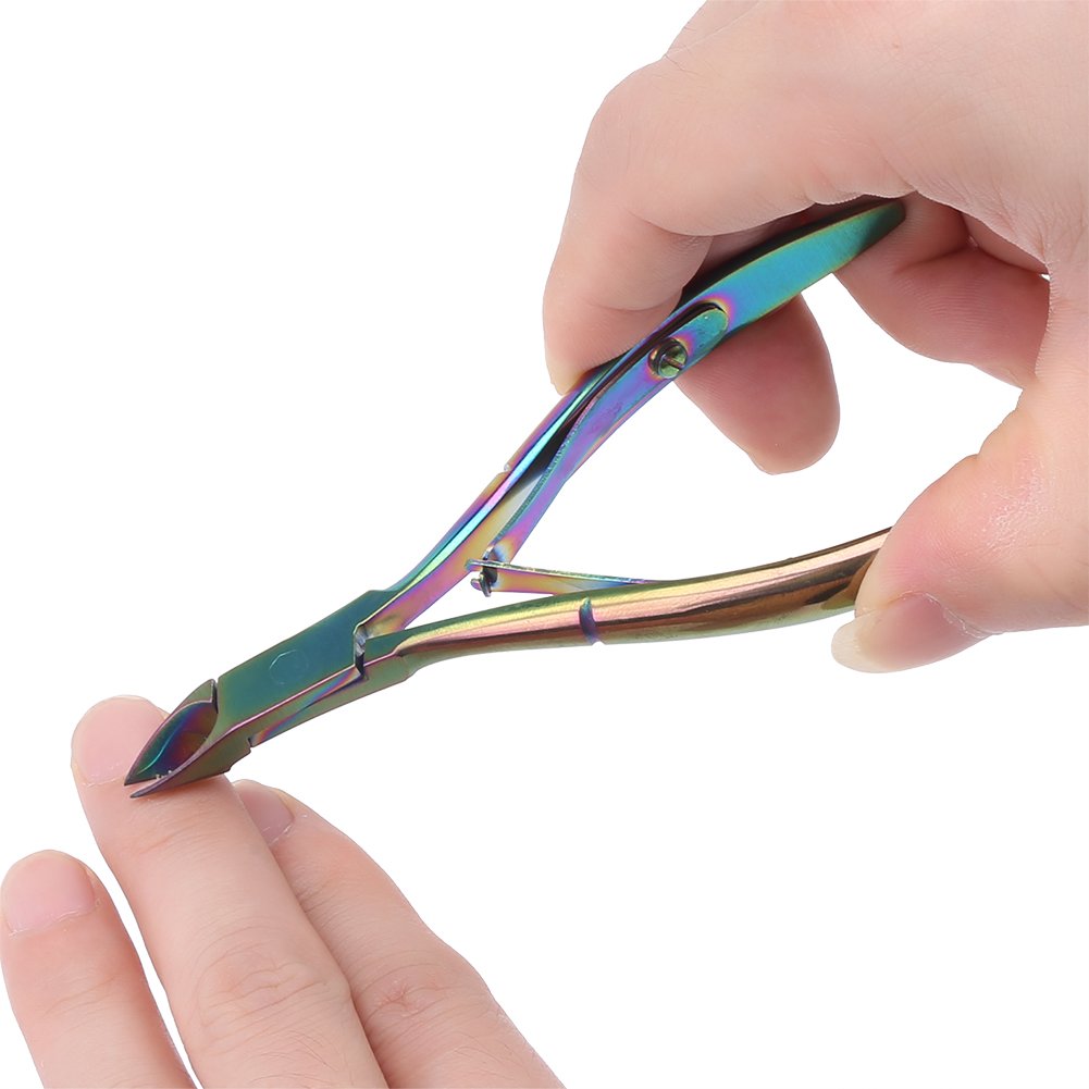 Nail Nipper, Stainless Steel Cuticle Nipper Nail&Toe Nail Dead Skin Remover Pedicure Manicure Tool, Perfectly for Leuconychia and Thick Nails Colorful