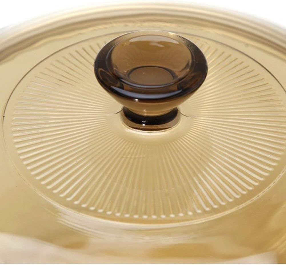 Visions (6) Piece Amber 2.5q, 3.5L, and 5qt Versa Pot Set with Matching Glass Lids