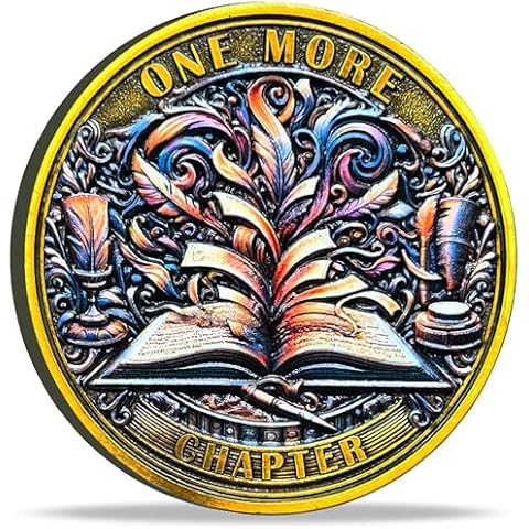 Strugglejewelry Double-Sided Decision Coin with One More Chapter and Go to Bed Designs - Perfect for Book Lovers and Night Owls Cover