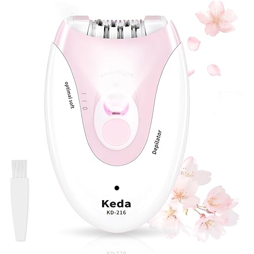 Epilator for Women - 2 Speeds Smooth Skin Face Epilators with LED - Long-Lasting Cordless Electric Tweezers Hair Remover for Armpit/Leg/Bikini Area/Arm/Facial Epilator Hair Removal for Women