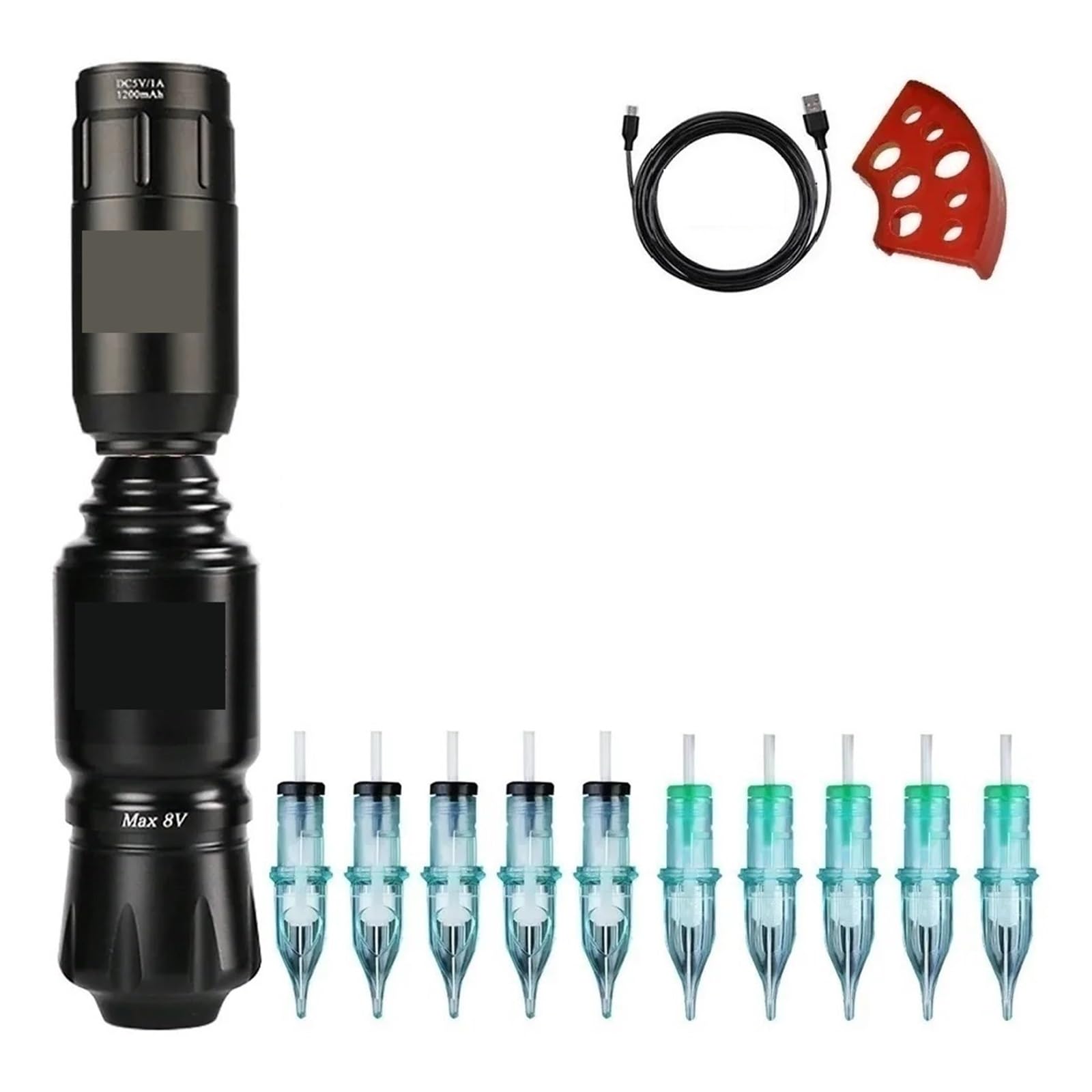Kits de Tatuaje Juego De Máquina De Tatuaje, Fuente De Alimentación Inalámbrica For Tatuaje con 10 Uds. De Agujas De Cartucho, Kit De Lápiz For Tatuaje Giratorio Profesional para Principiantes