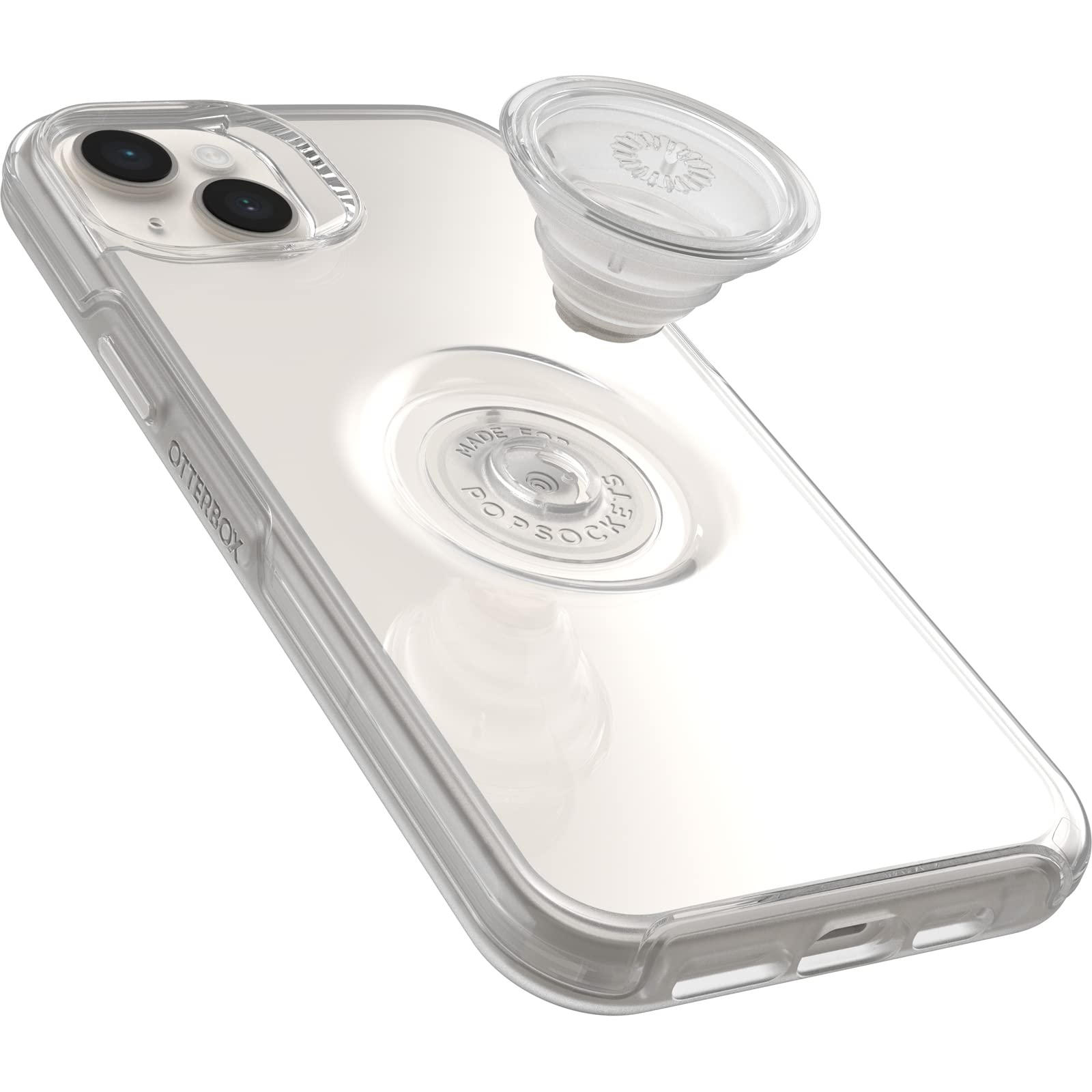 OtterBox Cover per iPhone 14 Plus Otter+Pop, Resistente a Shock e Cadute, Cover con PopGrip PopSockets, Testata 3X vs Le Norme Anti Caduta Mil-Std 810G, Trasparente