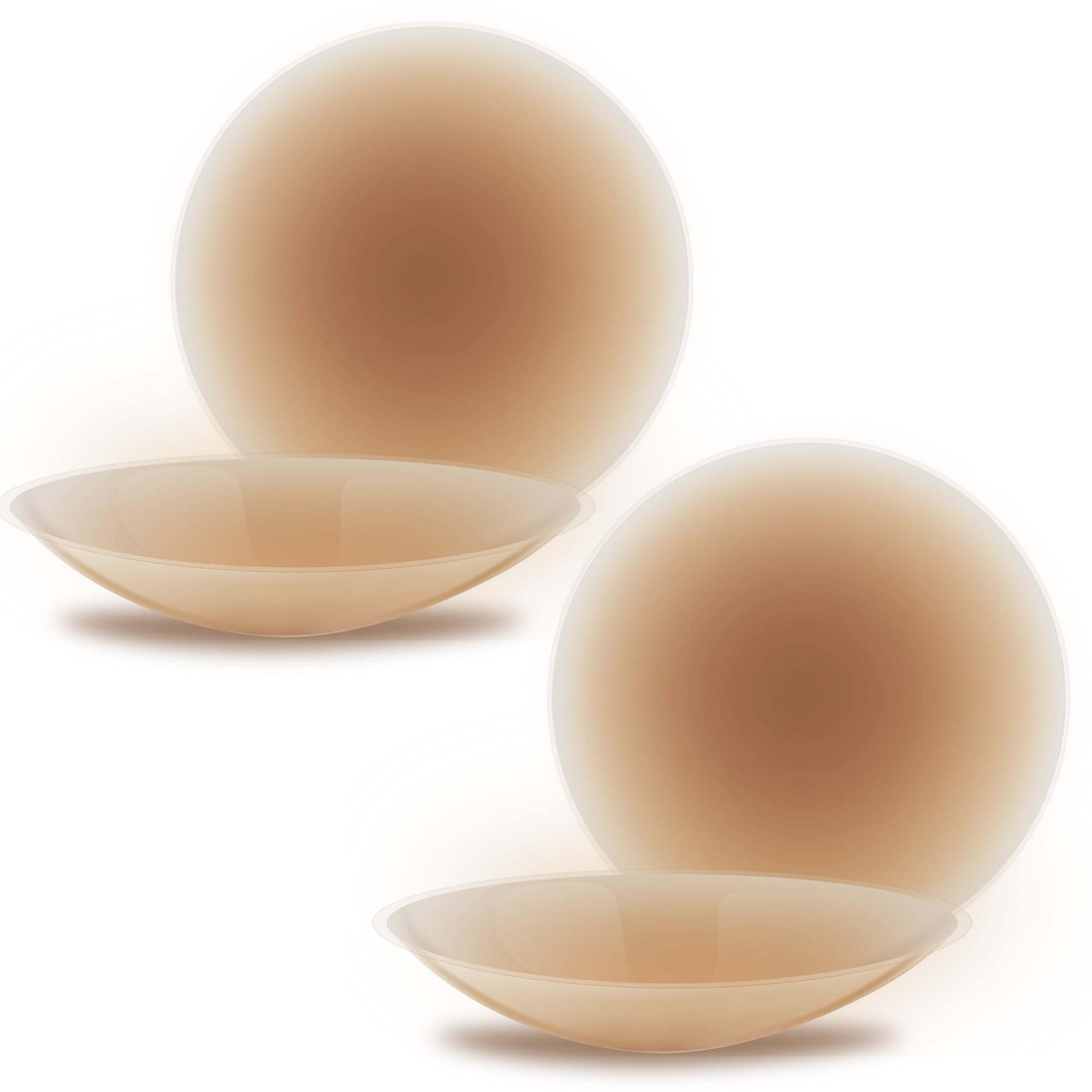 Xjsgs Women's Light Brown Nipple Covers For Invisible Silicone Pasties - Reusable Adhesive Bra For Wedding, Sports - No Show, Sweat Proof (Light Brown)
