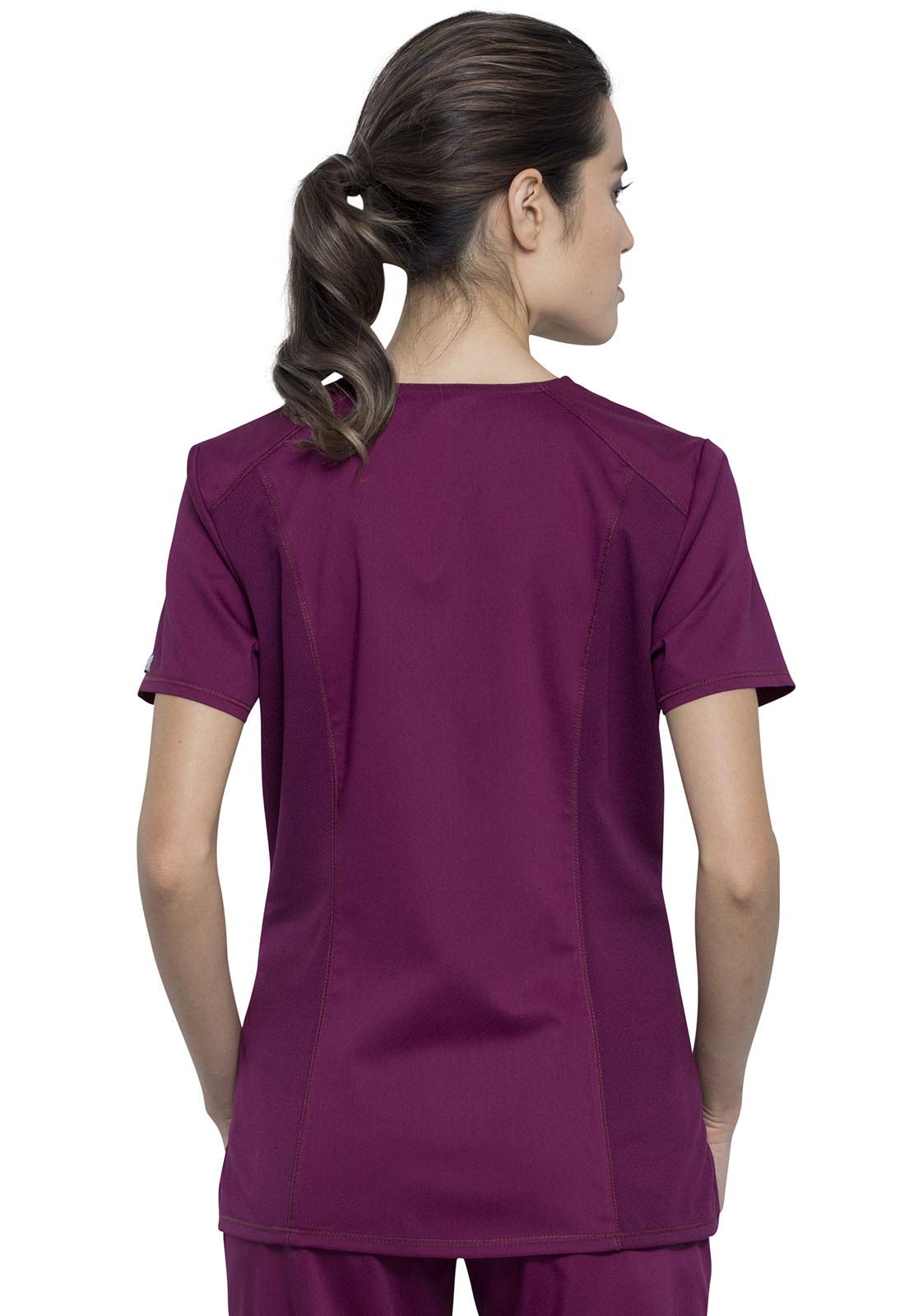 Cherokee WW105 - Conjunto de ropa quirúrgica para mujer con cremallera y cuello redondo WW602, tiro medio, pierna cónica, pantalón médico con cordón