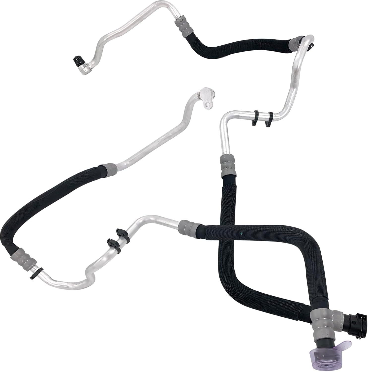 17227589509 & 17227589510 Engine Oil Cooler Line Hose Set Oil Inlet and Outlet Line Pipe Compatible with 2008-2018 BMW 550i 550i GT 650i 750i