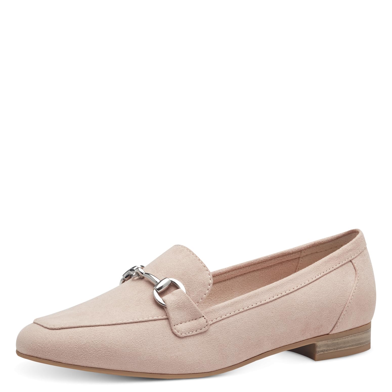 MARCO TOZZI Damen Loafer ohne Absatz Vegan mit Schnalle, Beige (Powder), 37 EU