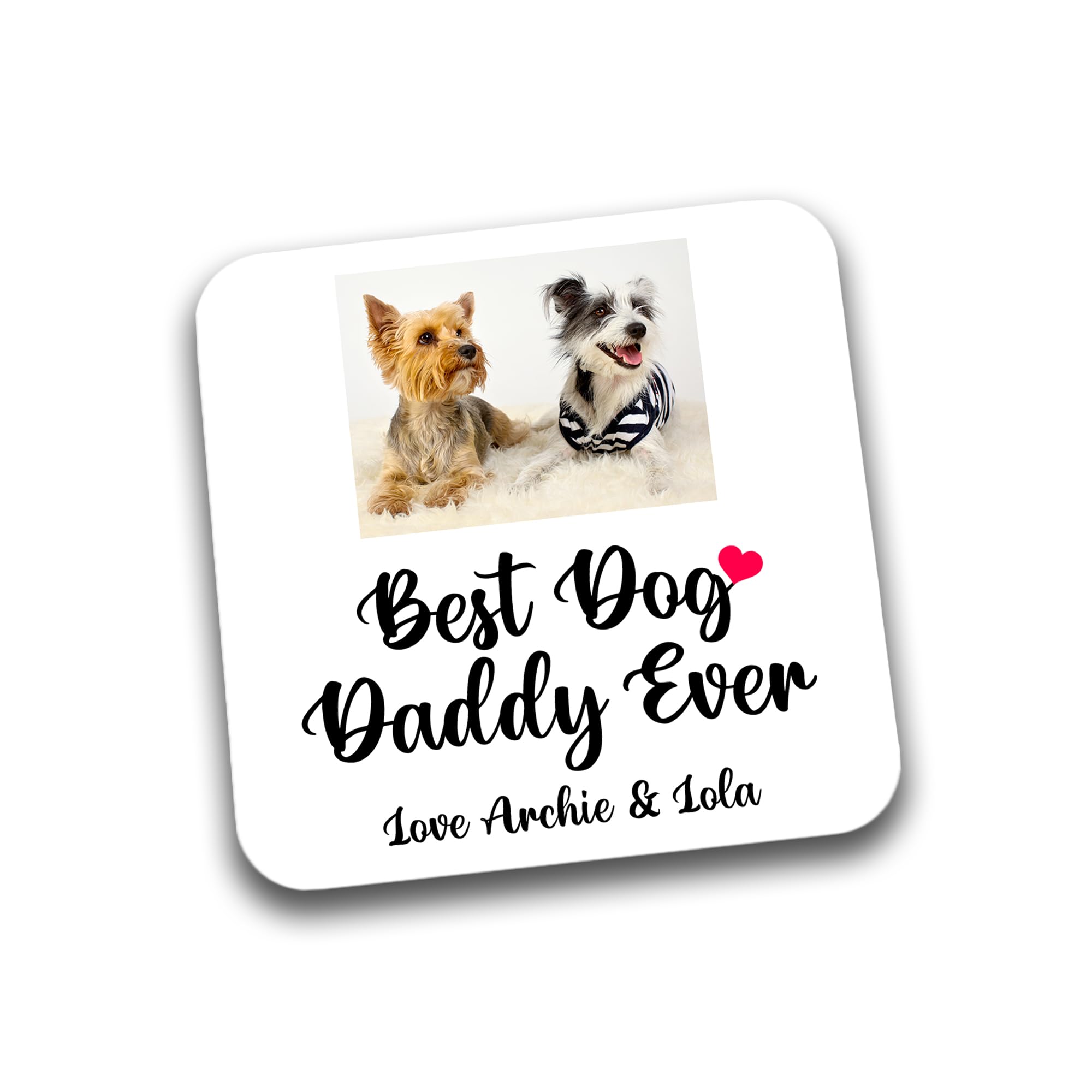 Rib Ticklerz - Personalised Photo Coaster - Funny Gifts From The Dog - Best Dog Daddy Ever - Dog Dad Present - Dog Dad Gifts - Father's Day - Birthday Gift - DC92