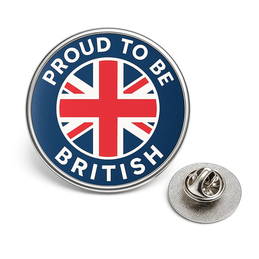 Union Jack Lapel Pin Badge British Flag Brooch UK Souvenir Patriotic Pin for Royal Events Remembrance, Veterans National Celebrations Great Britain Collectable Gift (20mm) (Proud to be british)