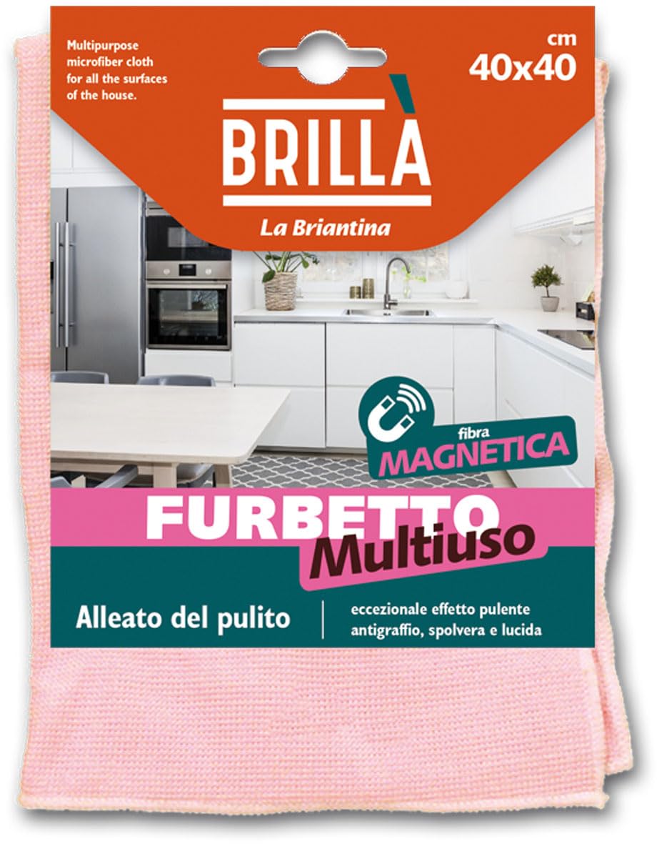La Briantina Panno Pulizia Furbetto Multiuso, per Tutte le Superfici, Riutilizzabile, 40x40 cm