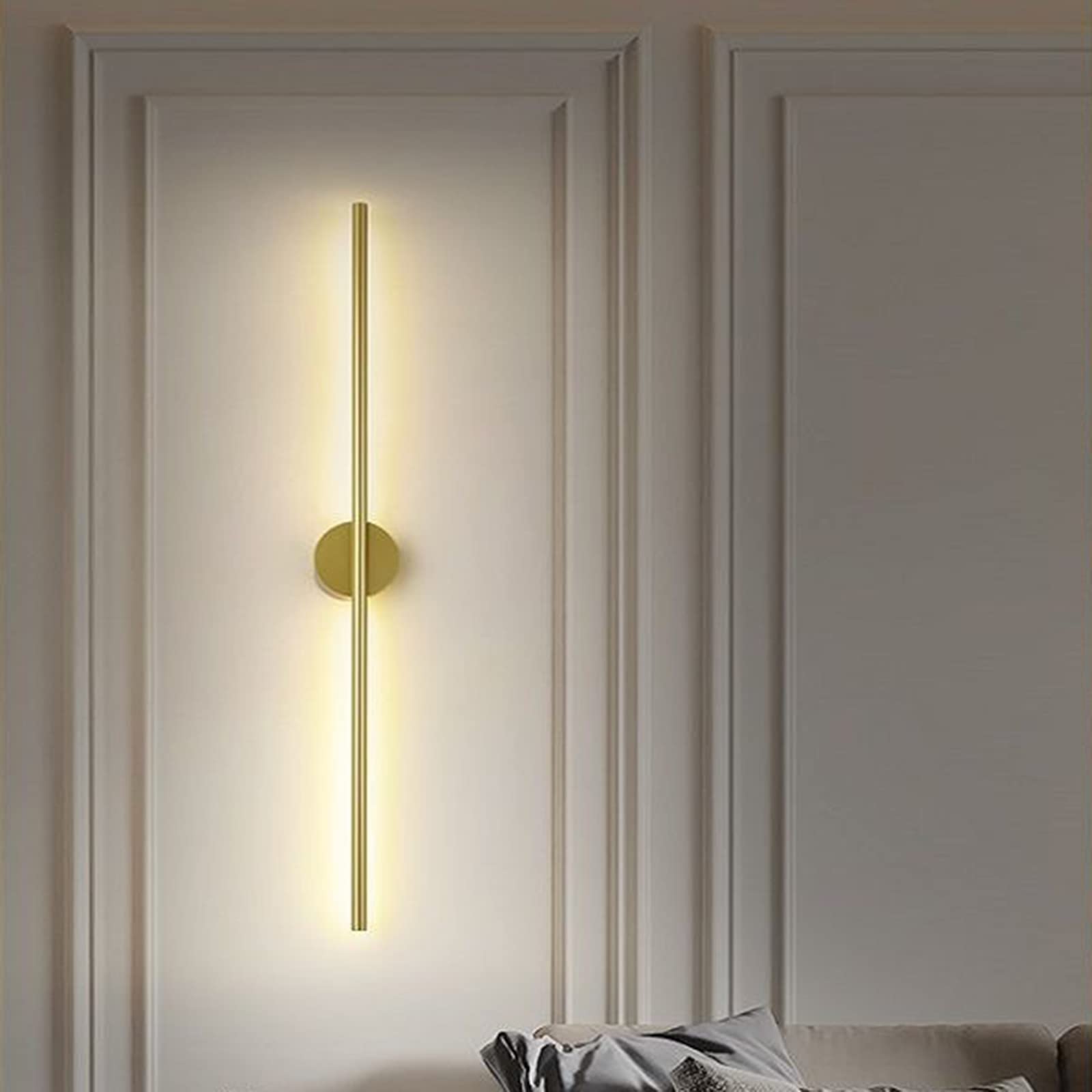 Luci da parete lineari a LED dimmerabili, 100 cm, moderna applique in alluminio per camera da letto e soggiorno, elegante illuminazione di sfondo nero, ideale per la decorazione della casa e