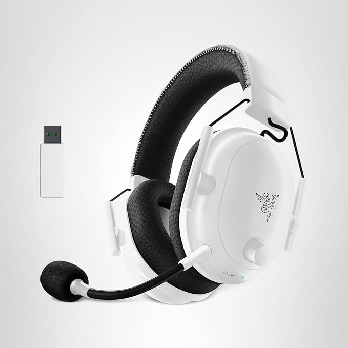 Razer BlackShark V2 Pro Wireless Gaming Headset: Super Wideband Mic - Pro Tuned FPS Profiles - 50mm Drivers - Plush Noise Isolating Earcups - 70 Hr Battery - Bluetooth - for PC, PS5, Switch 2 - White