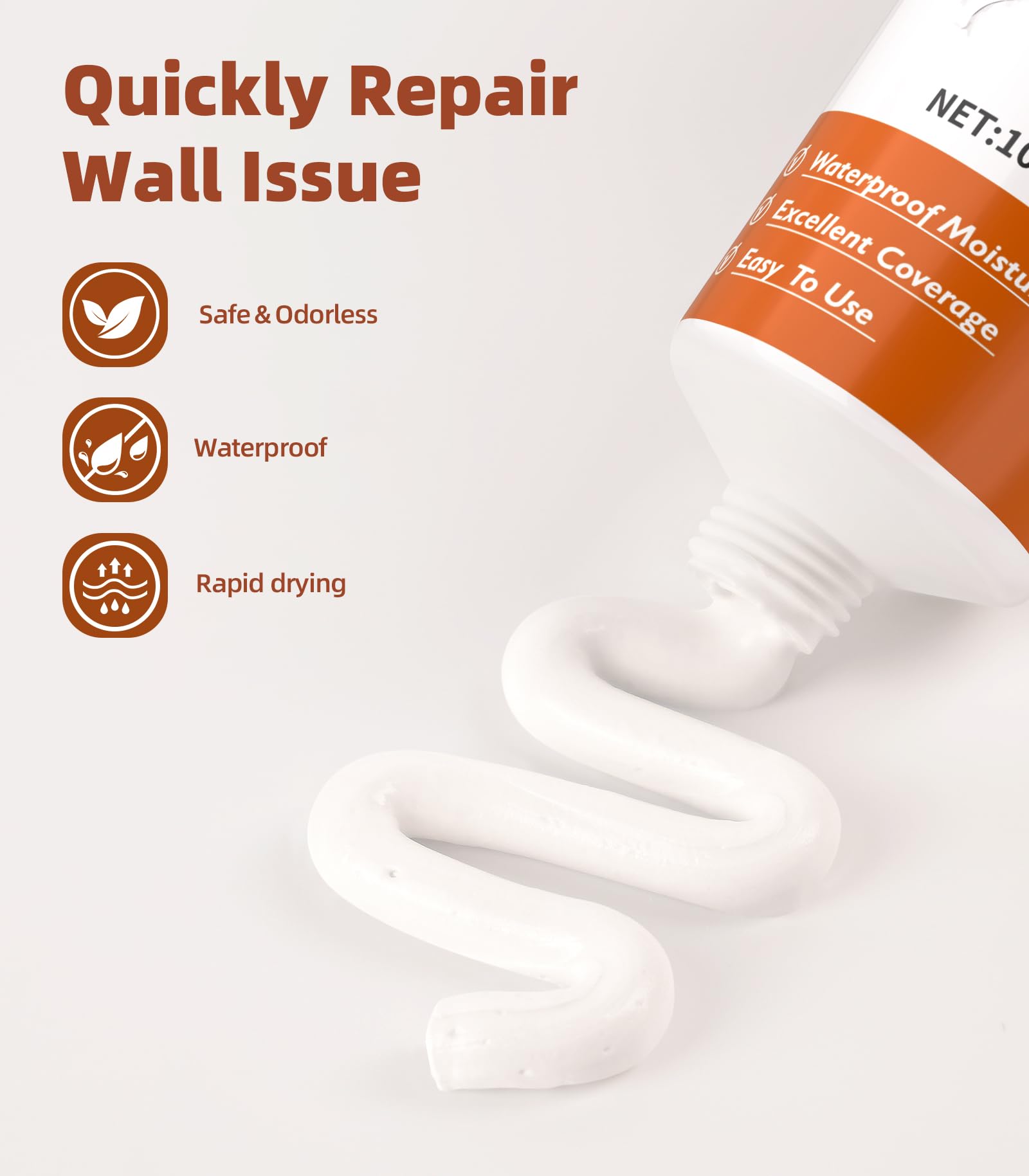 Drywall Repair Kit,Wall Patch Repair Kit,2 Pack Wall Patching Agent,Simple Filling of Wall Holes&Efficient Crack Repair - Image 2