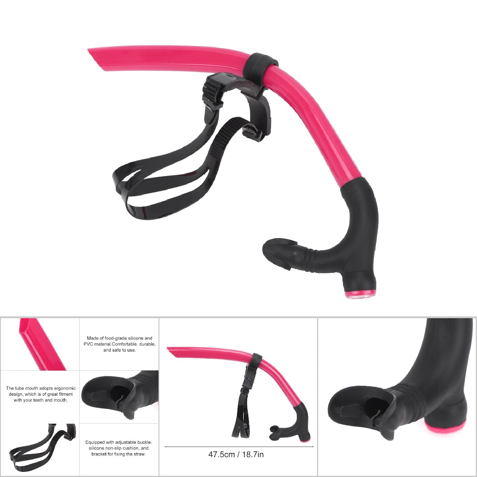 Tubo di respirazione per boccaglio anteriore di alta qualità con design staccabile, confortevole, resistente e facile da pulire per snorkeling e immersioni
