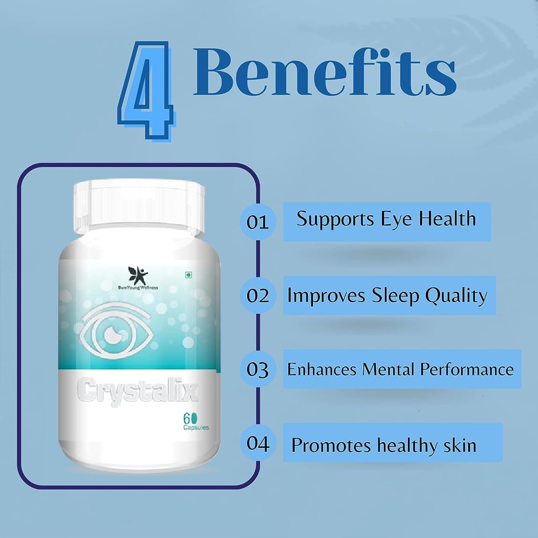 Crystalix Eye Care Supplement to Improve Vision, Blue Light & Digital Guard 60 Capsules — Amazon image 4
