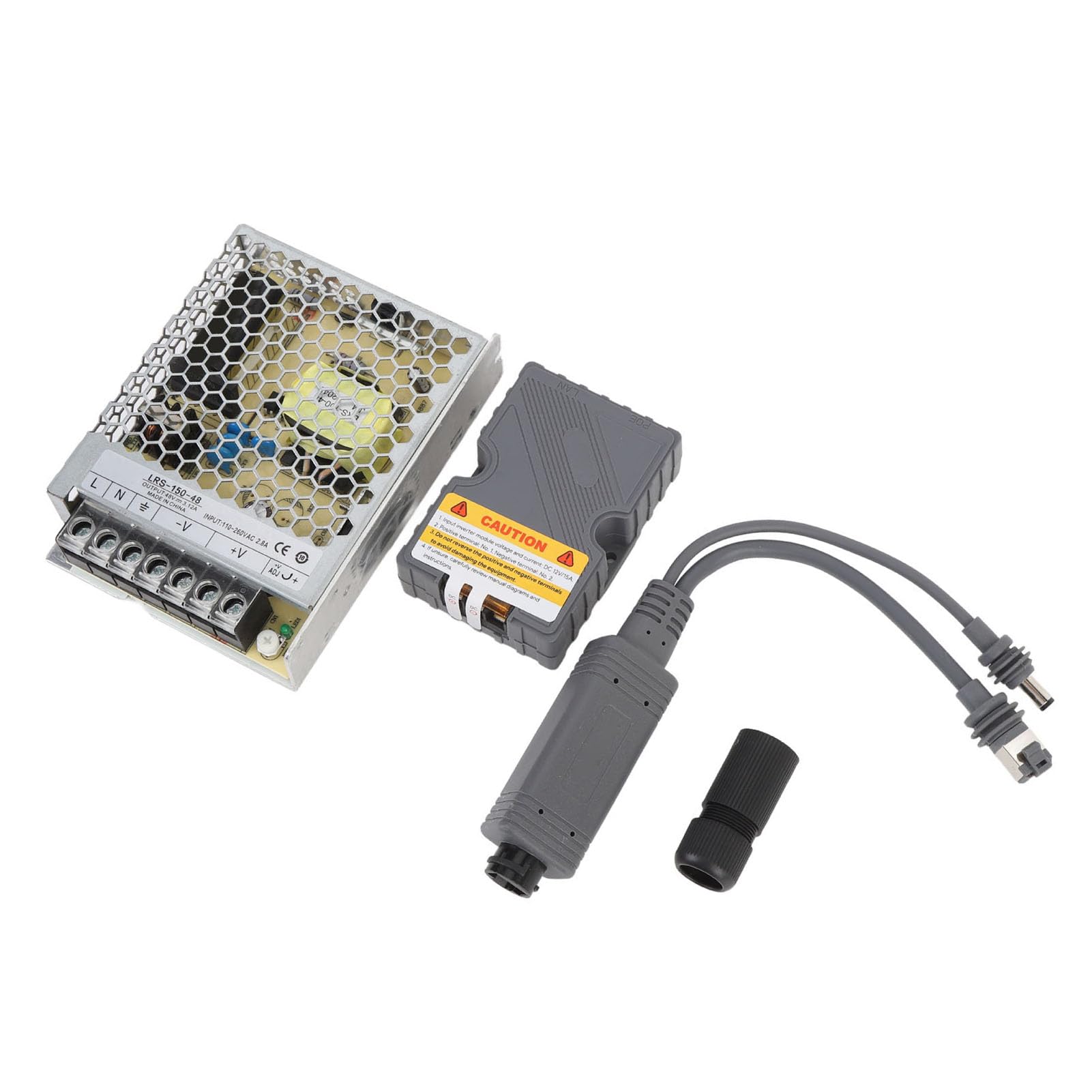 Aramox Adattatore per Iniettore POE, Materiale ABS, Iniettore Power Ethernet da 150 W con Protezione da Cortocircuito, Ideale per Reti Gigabit Ethernet e Mini Sistemi