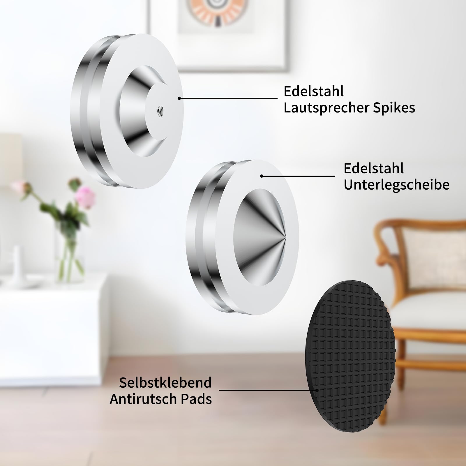 Tertullus 4 piedini per altoparlanti anti-vibrazione 27 mm × 11 mm