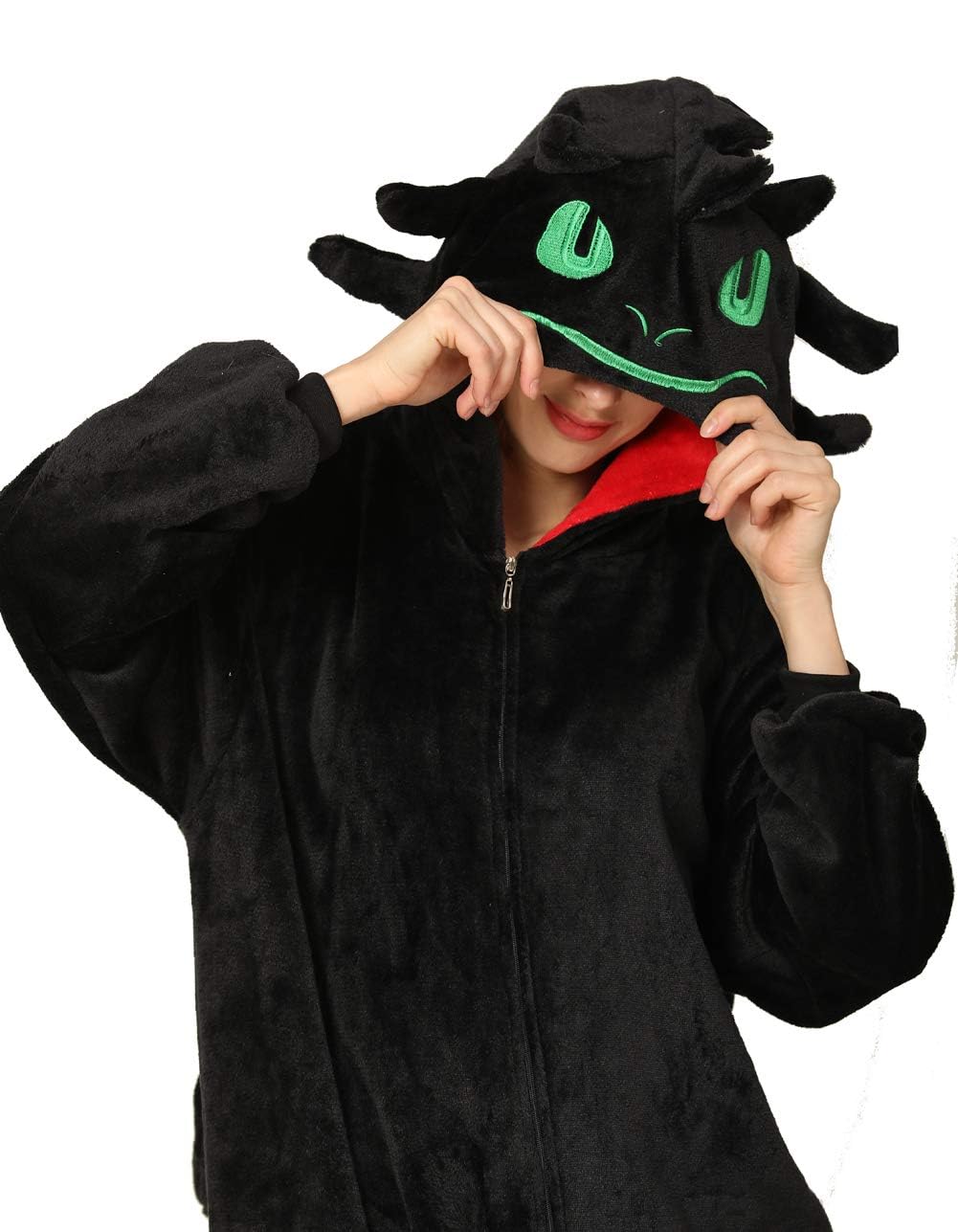 Hombre Mujer de Pijama de Animal Adulto, Disfraz de Dinosaurio de una Pieza de Felpa Traje de Cosplay de Halloween Franela para Adultos y Adolescentes