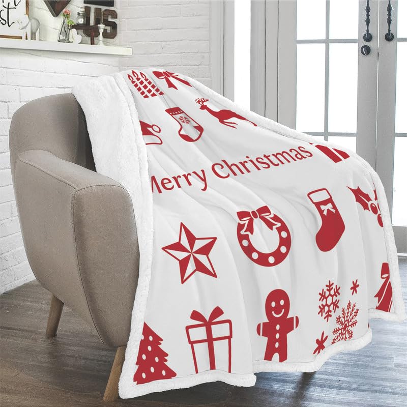 Plaid Couverture En Flanelle De Noël - Couverture Chaude Douillette C