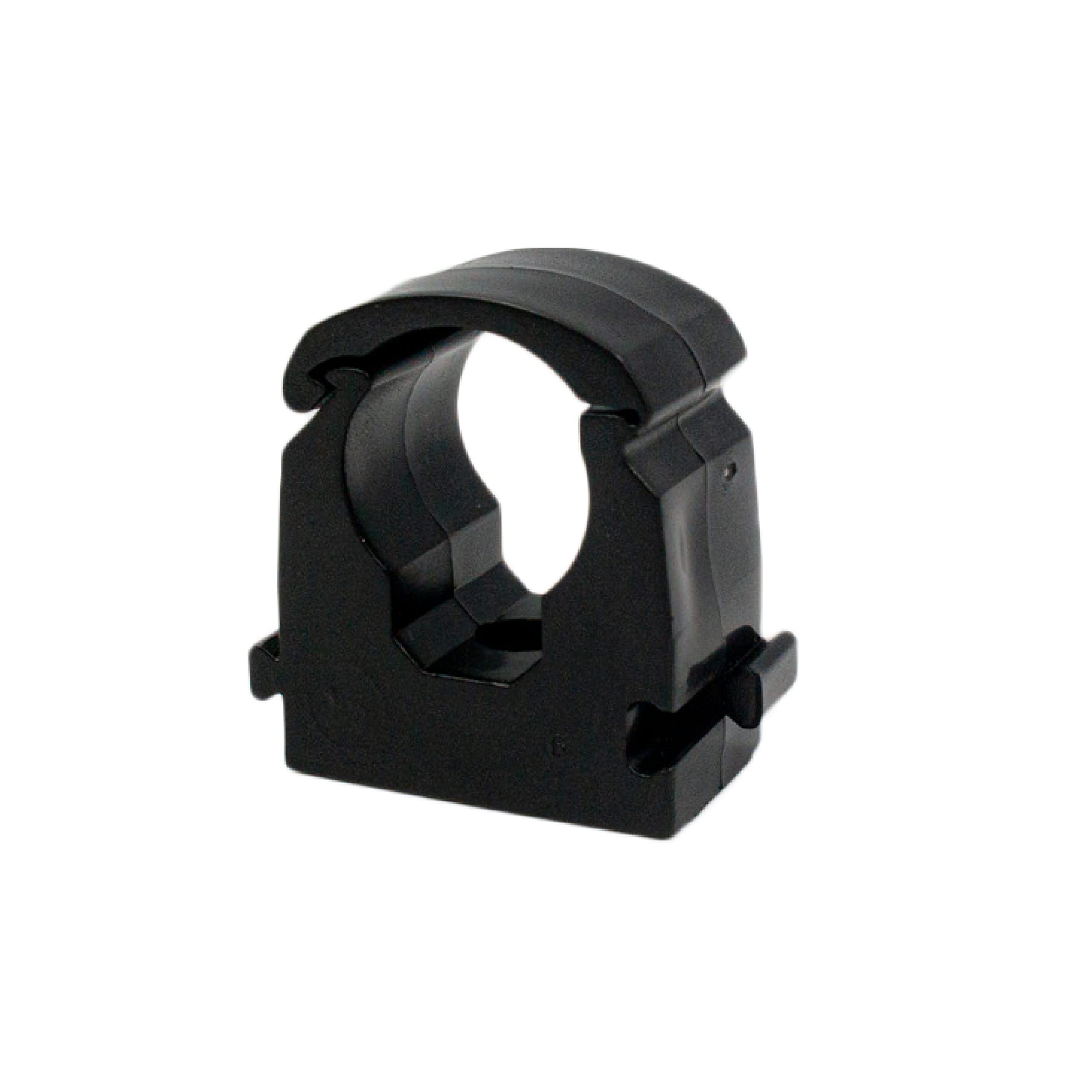 Talon - 15mm Single Hinged Pipe Clips x 100 - Black - 360° Fixing for Pipework - Temperatures Up to 85°C (185°F) - Safe for Use On Plumbing, Gas and Air Conditioning Pipe - UV Stabilized
