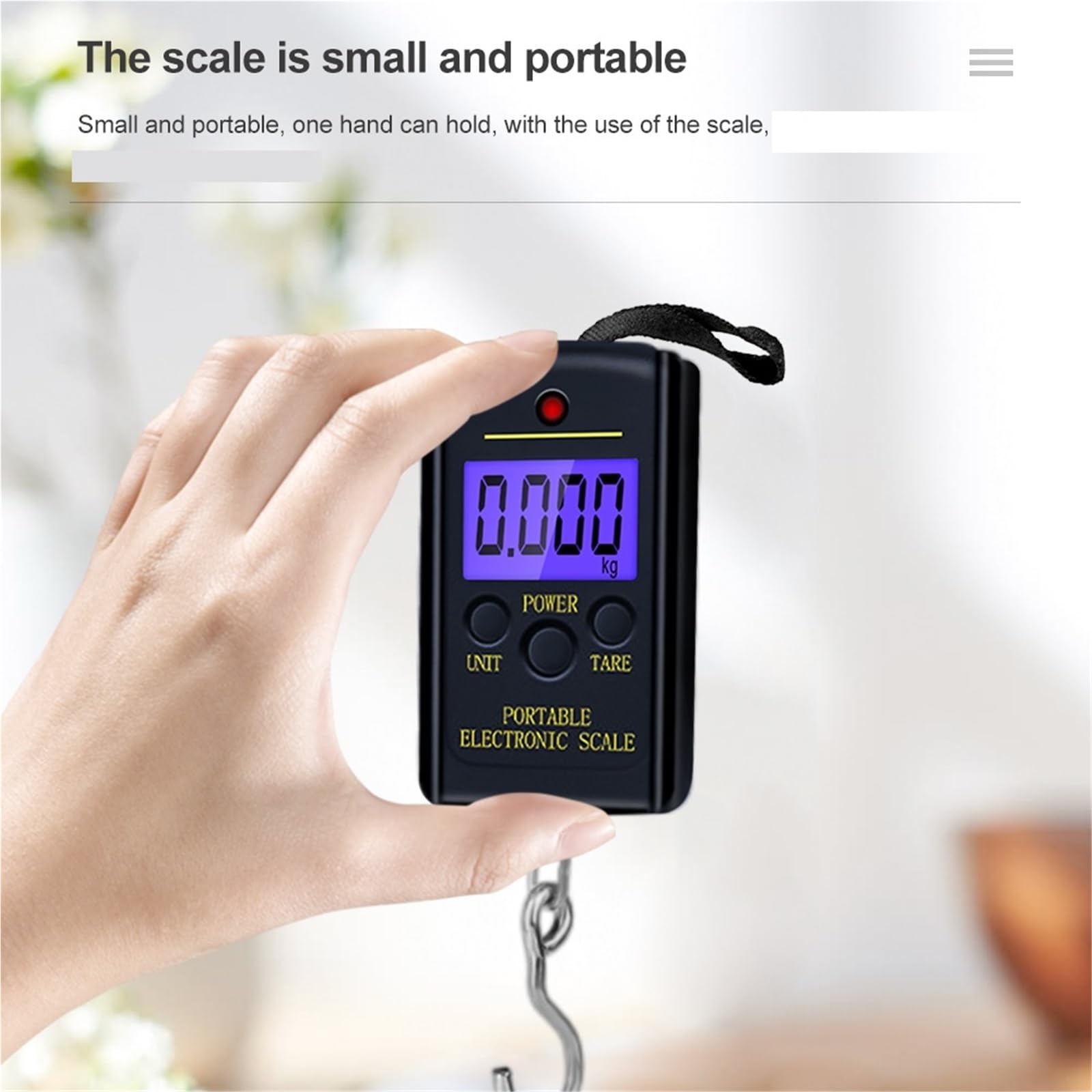 Bilancia per bagagli, Bilancia digitale portatile da 5 pezzi, 40 kg/10 g, elettronica, con gancio appeso, for pesca e bagagli,per valigia da viaggio