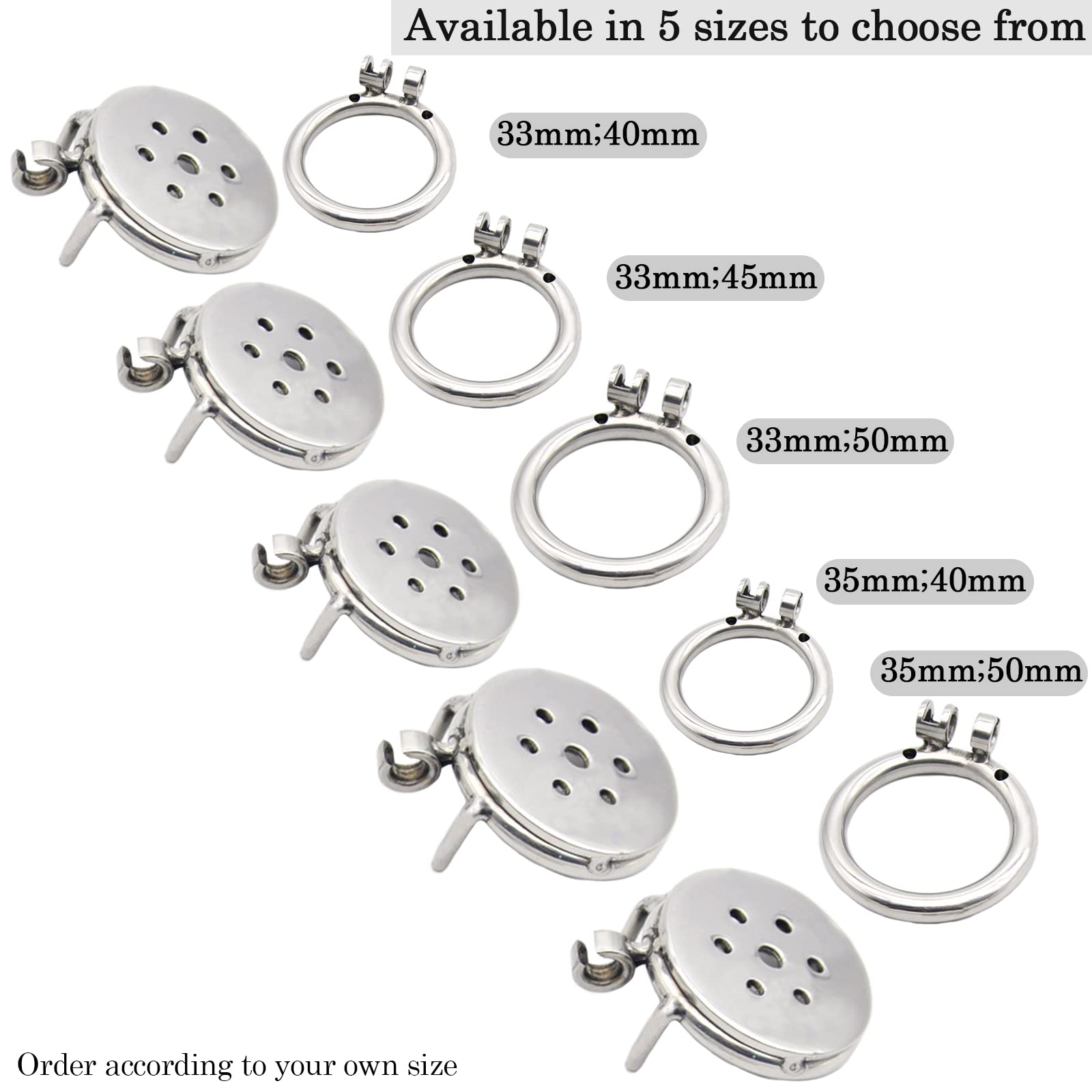 BDSMLOVE Piatto Chastity cage con Dilatatore uretrale, gabbia castità per uomo, gabbia castità per uomo, uomo pene Cock cage per Prevenire L'erezione (M-50mm)
