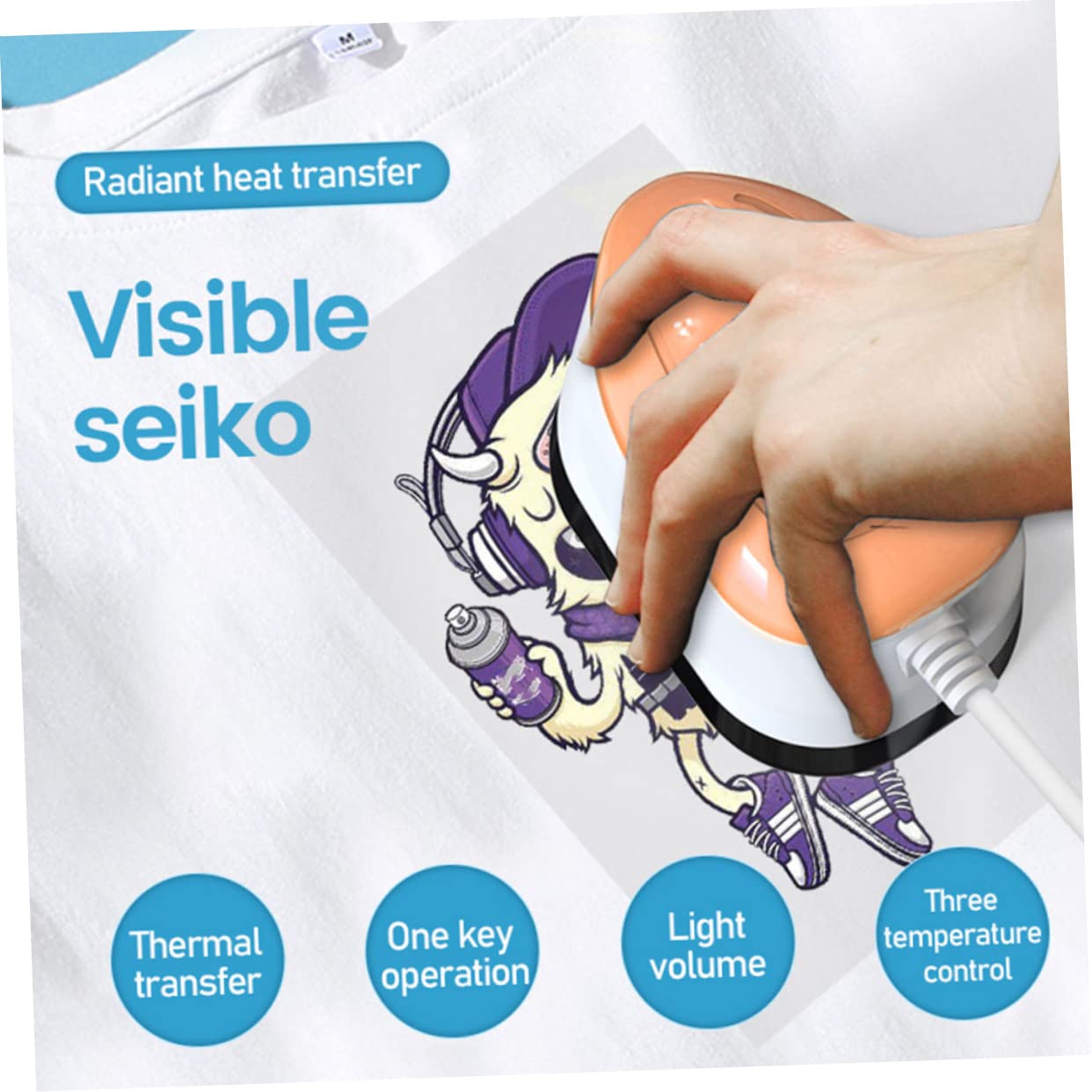 1 Zestaw Prasa Termiczna Przenośna Maszyna Do Drukowania T-shirtów Drukarka Do Ubrań (wtyczka Eu)