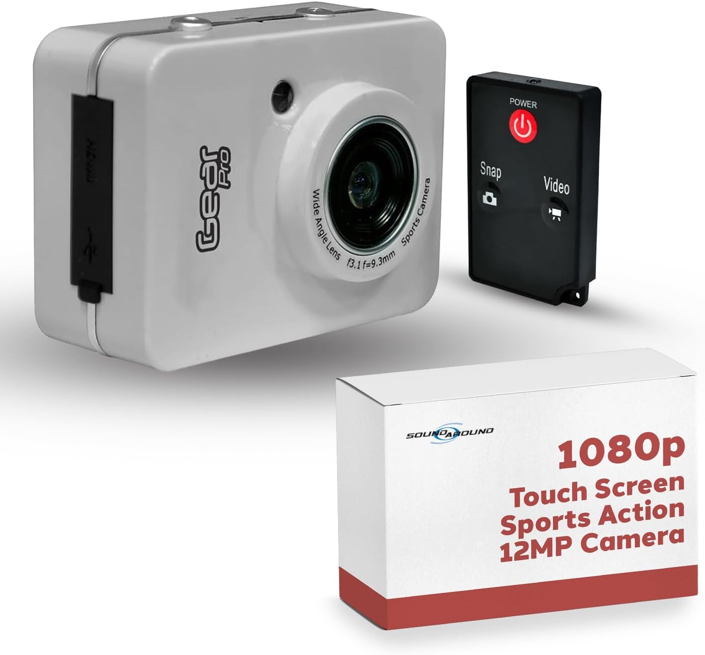 Pyle Gear Pro Sports Action Camera – 1080P Full HD Waterproof Camcorder, 12MP Camera, 2.4″ Touch Screen, USB & HDMI Ports, with Remote Control, 1500mAh Lithium Battery, Mounting Accessories (Silver)