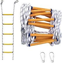 Rope Ladder, 10 m Flame Retardant Safety Ladder with Carabiners, Suitable for Houses from 3 to 5 Floors, Balconies and Ramps, with a Load Capacity of up to 200 kg