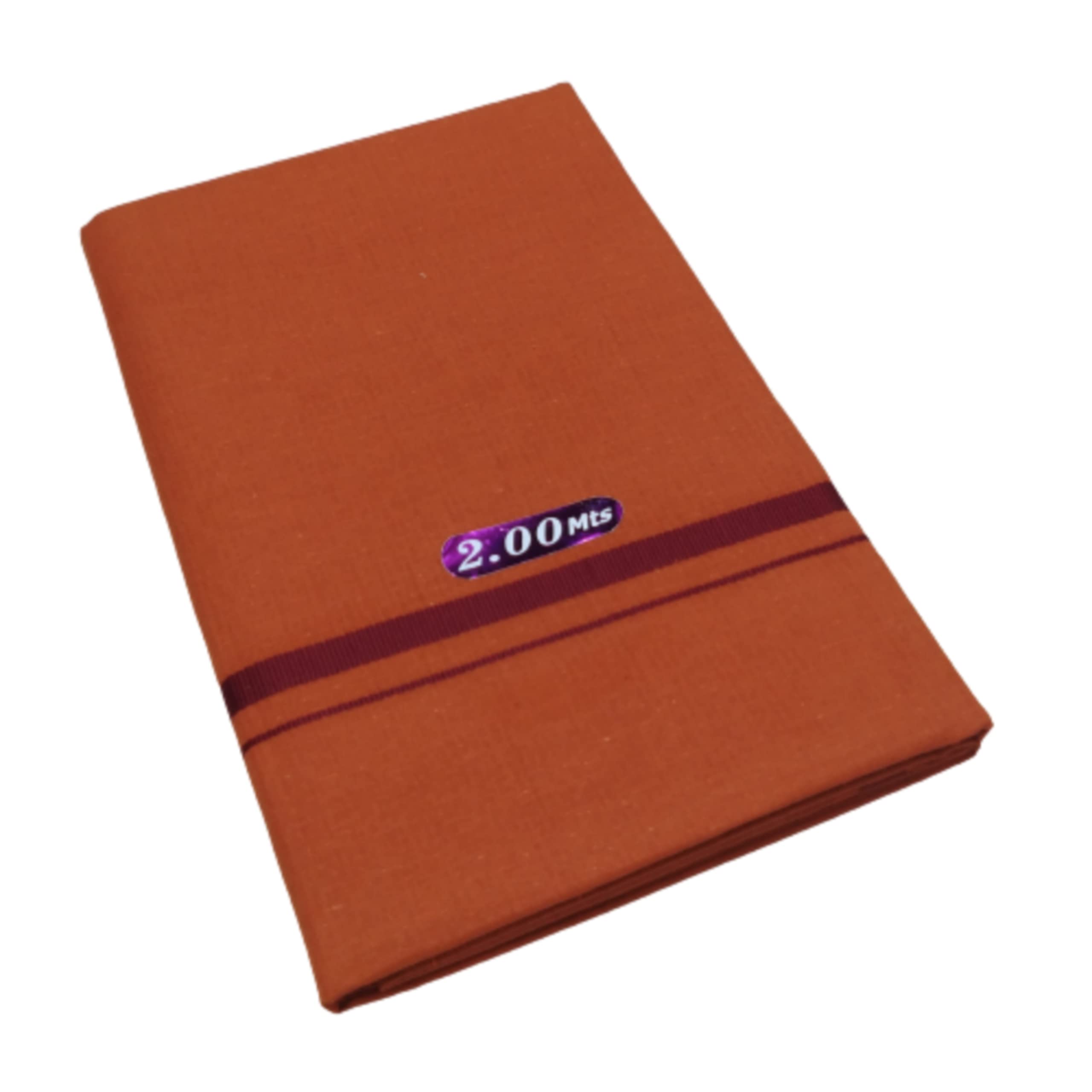 mps cotton cool 100% Cotton Popular Fine Quality Dhoti 2.00 Mts (Pack of 1 Piece) Colour: Dark Kavi-picture-29