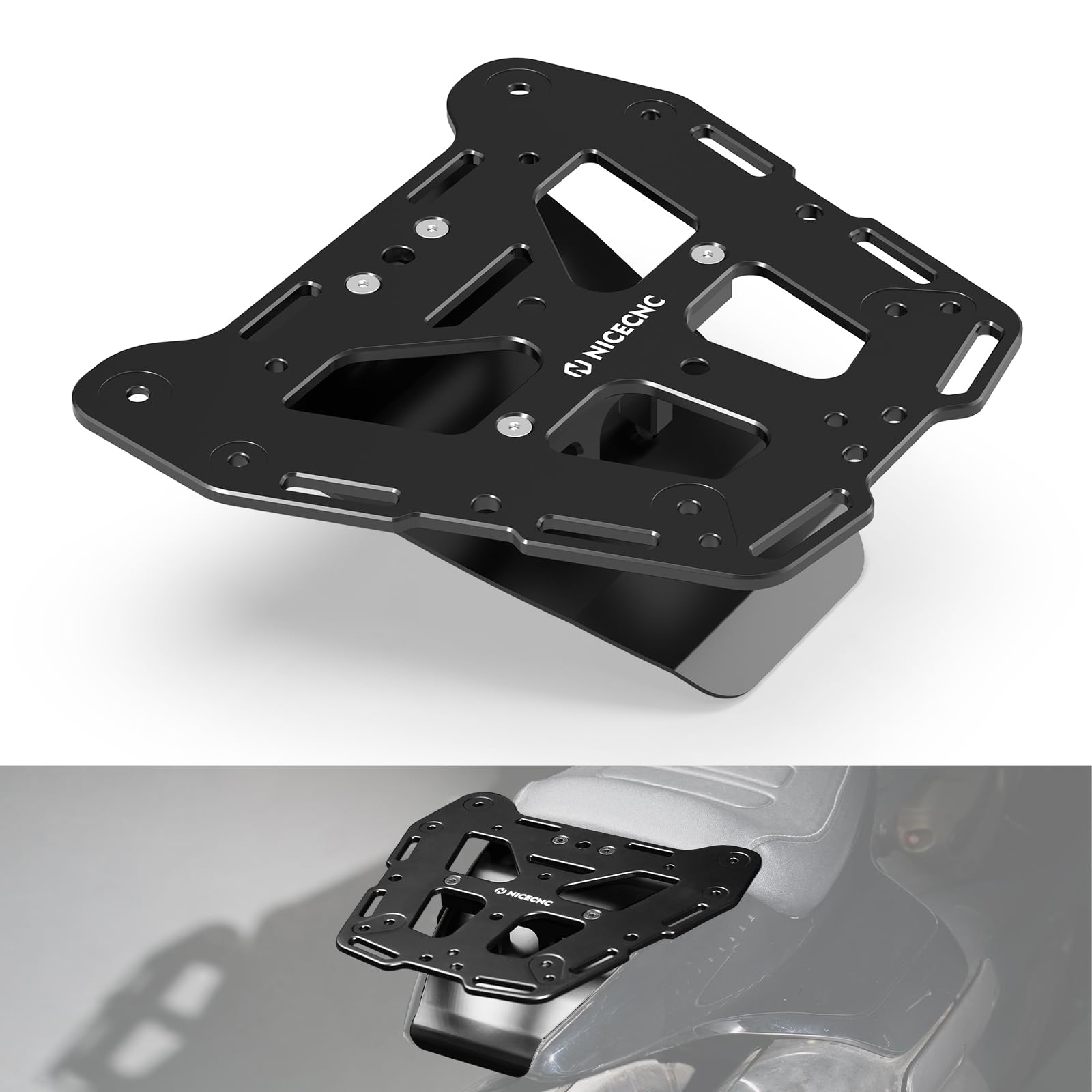 Photo 1 of NICECNC Black Motorcycle Rear Luggage Rack Luggage Cargo Rack Aluminum Compatible with Harley Sportster S RH1250S 2021-2024, Replacement for 59500836