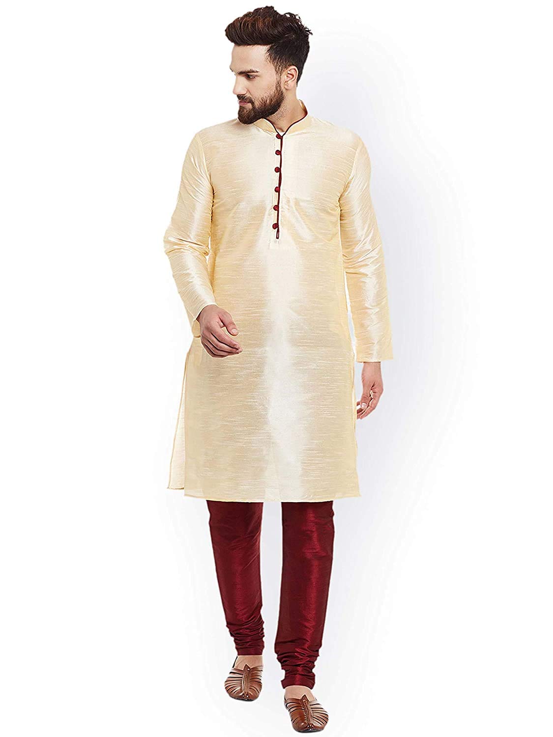 royal kurta Men's Silk Blend Kurta Pyjama Set-picture-25