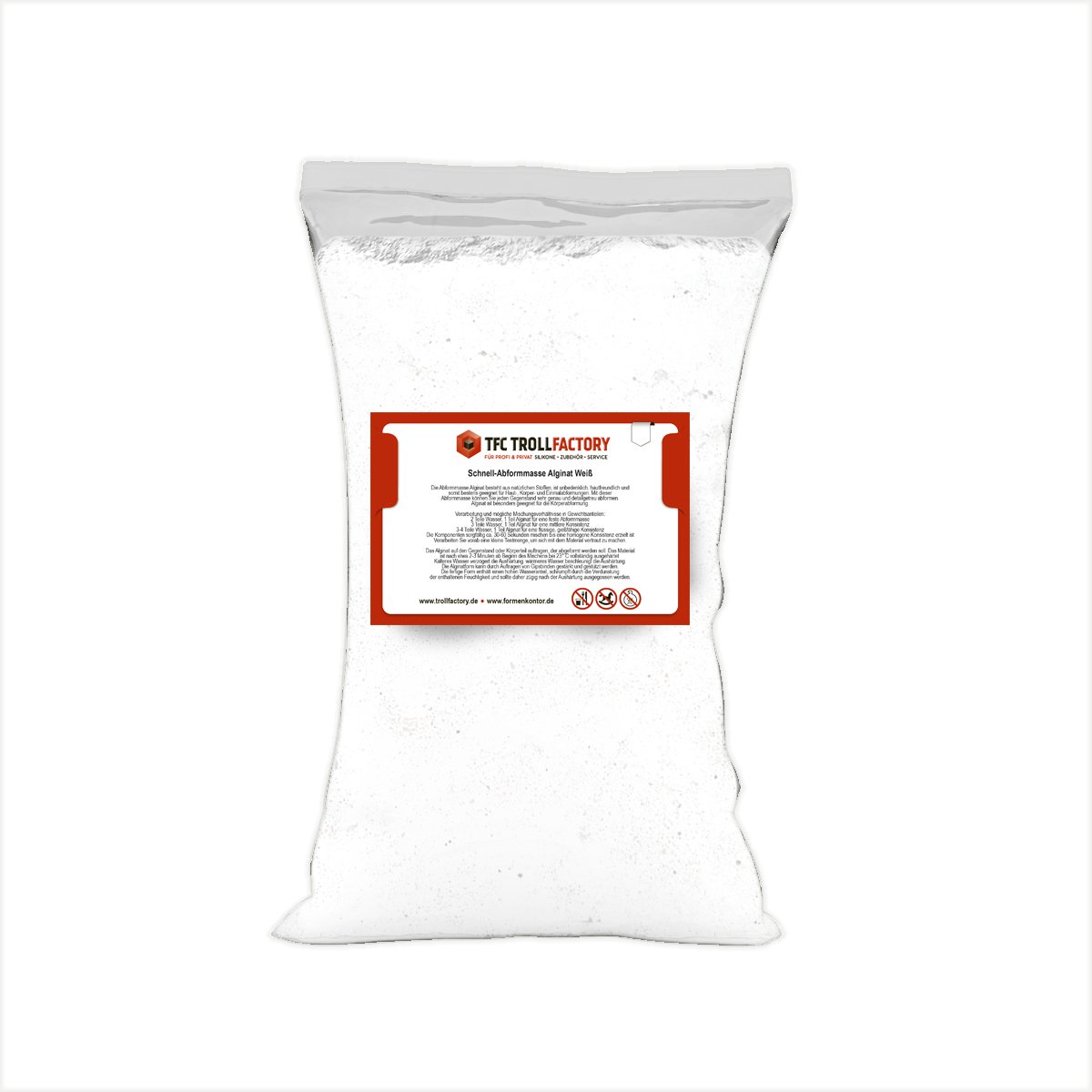 Alginate I Pâte à mouler I Poudre I Lent 9-11 minutes I Blanc 2 kg