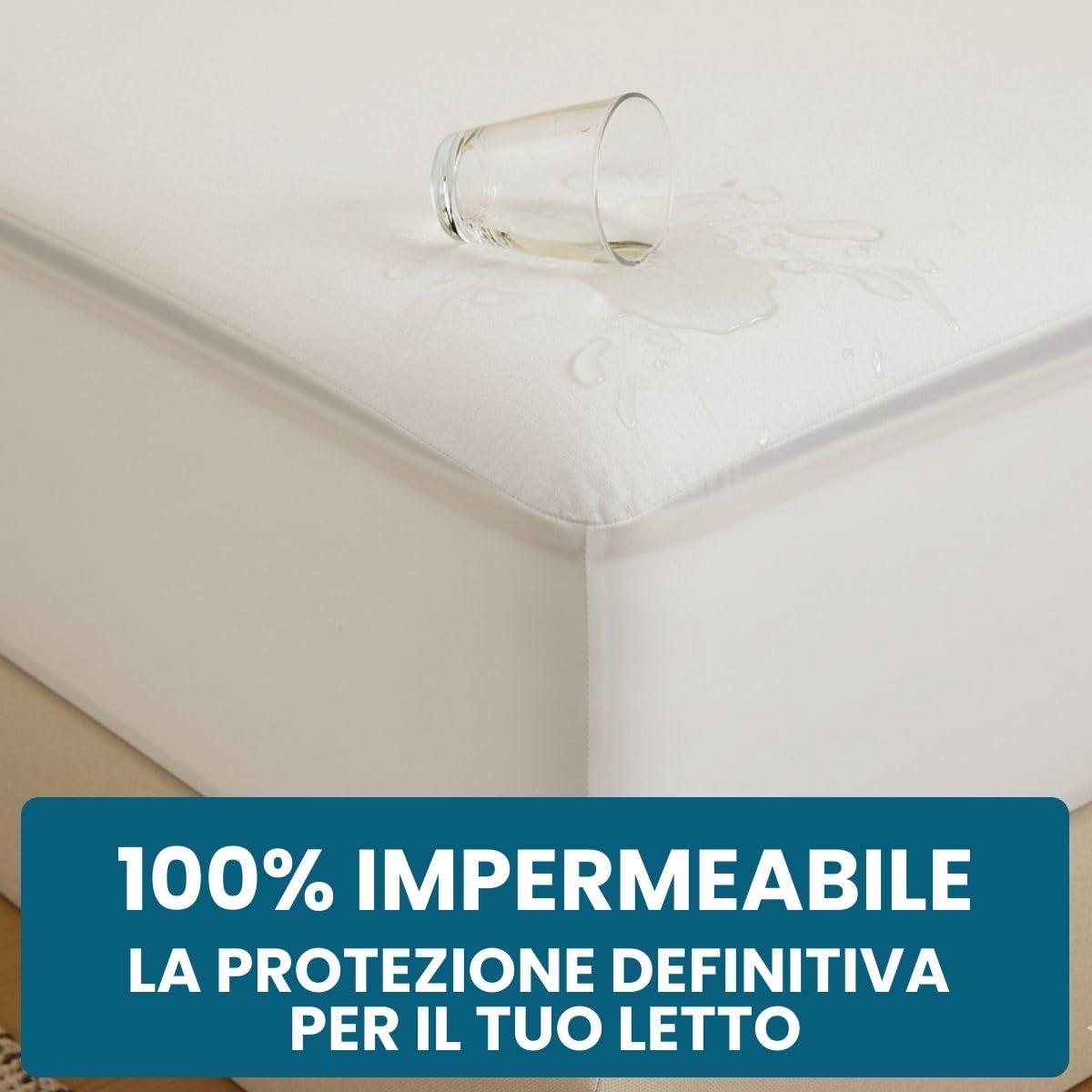 Dreamway - Coprimaterasso Matrimoniale Impermeabile 180 x 200 x 30 cm, Morbido, Certificato OEKO-TEX, Proteggi Materasso, Traspirante, Lavabile a 60°C, Stile Montato Tutto Intorno Elastico