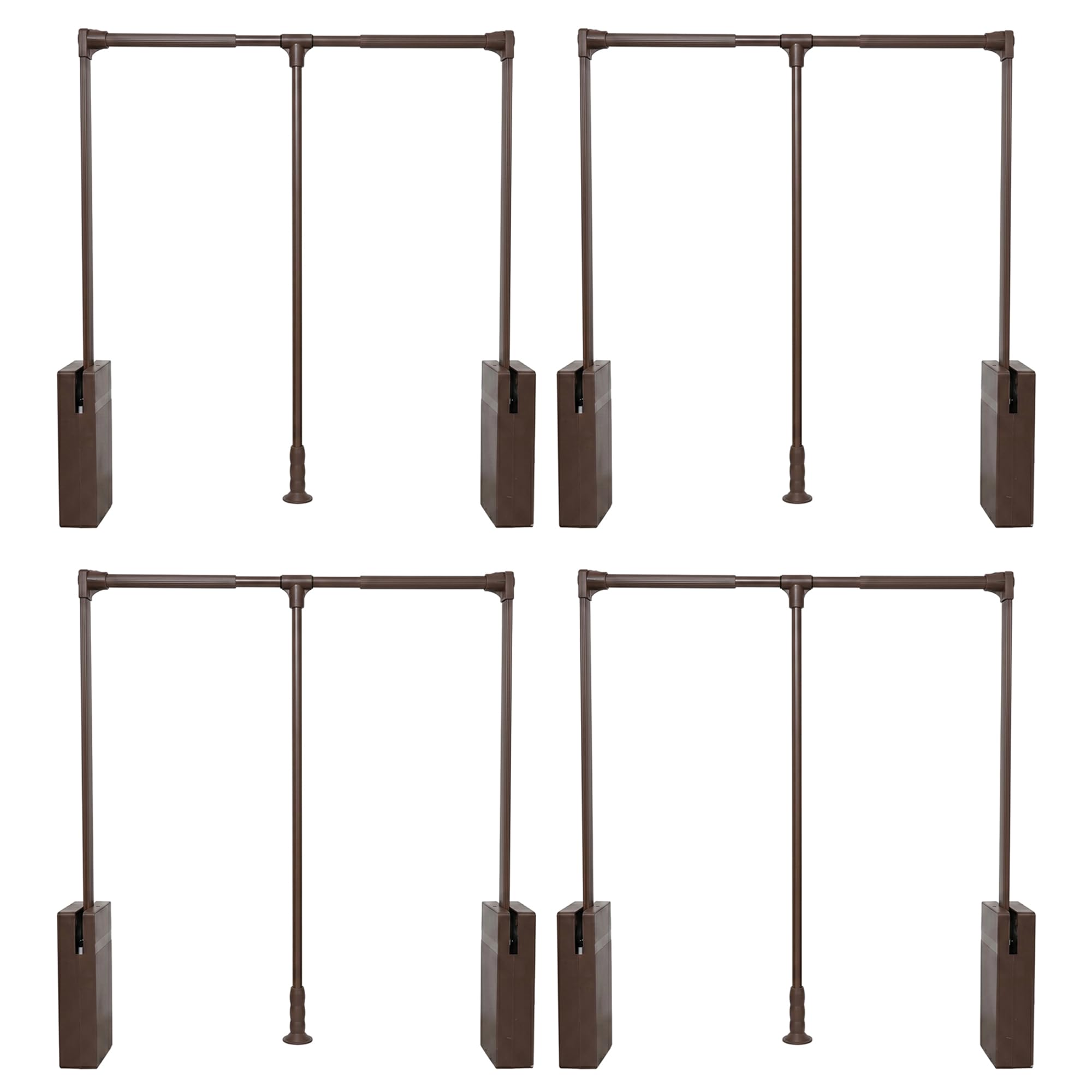 Lltdnze Pull Down Closet Rod 15kg Load Capacity, Aluminum Alloy Wardrobe Lift with Double Buffering Soft Close, Heavy Duty Hanging Rail for High Cabinet & Wardrobe,Coffee,510~660mm 4pack